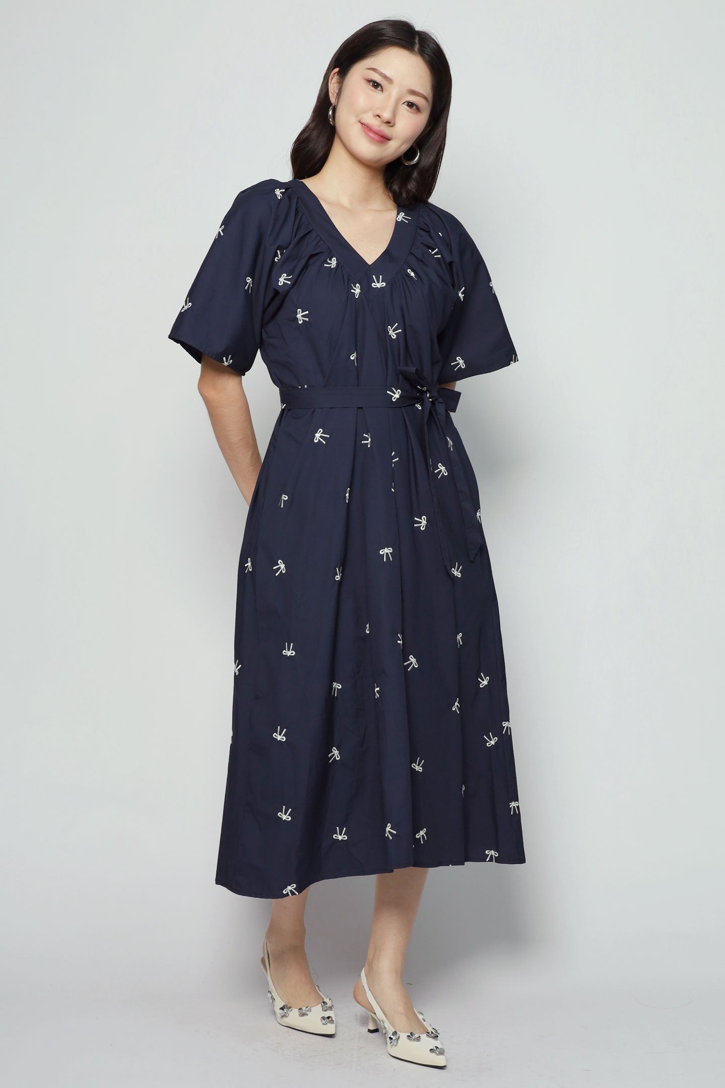 Whitney V Dress in Ribbon Bloom