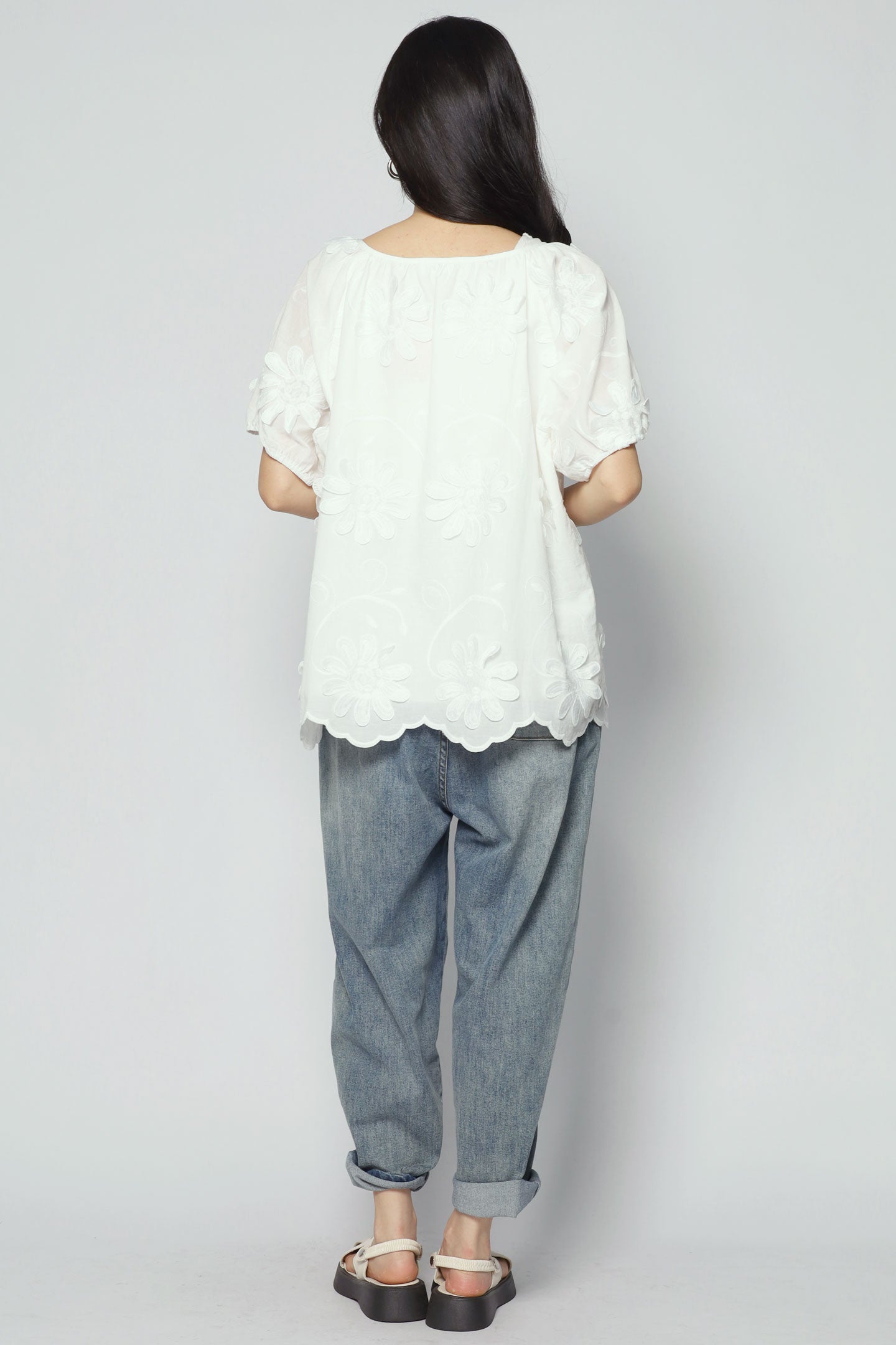 Willa Top in White Crochet