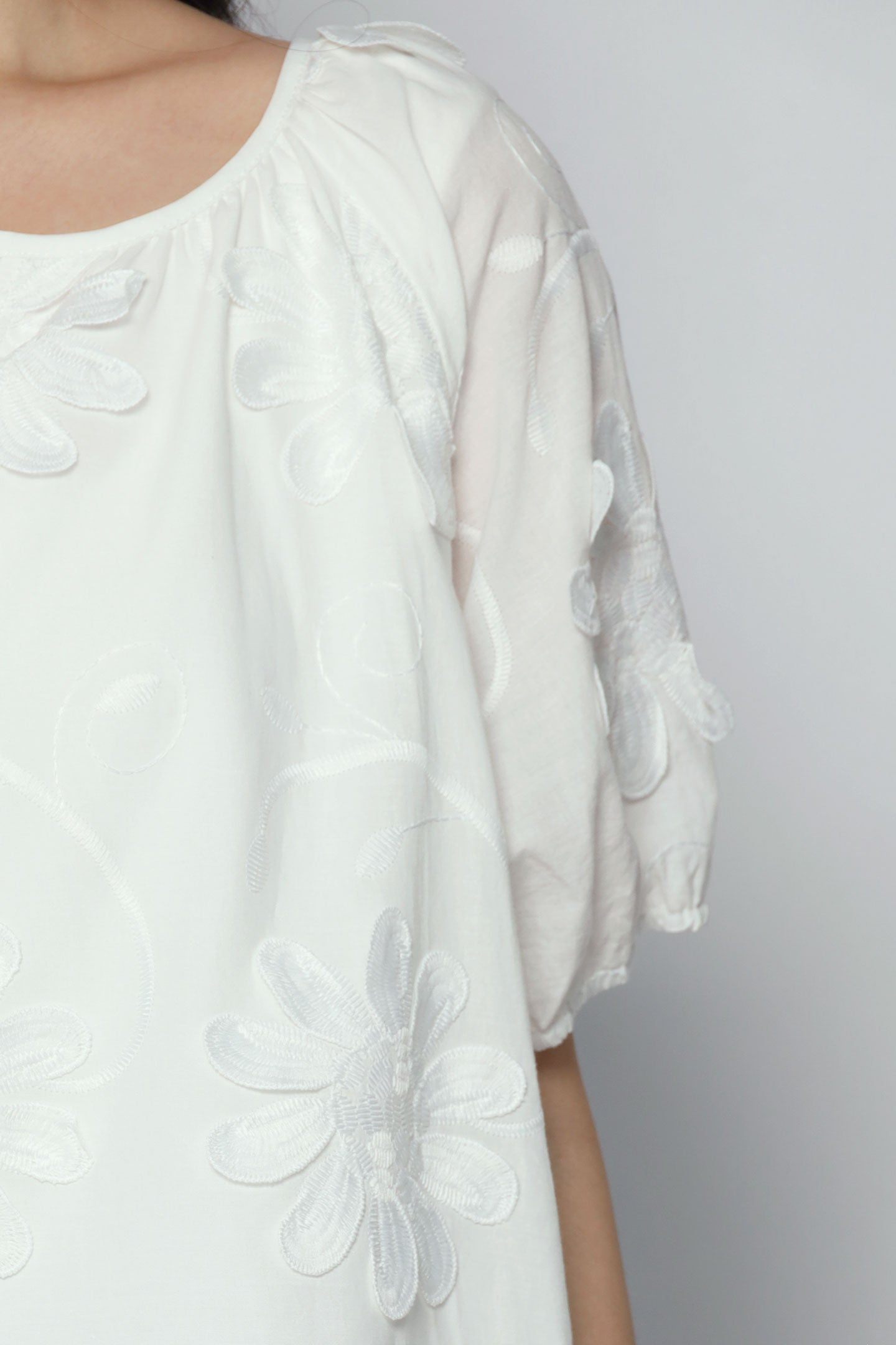 Willa Top in White Crochet