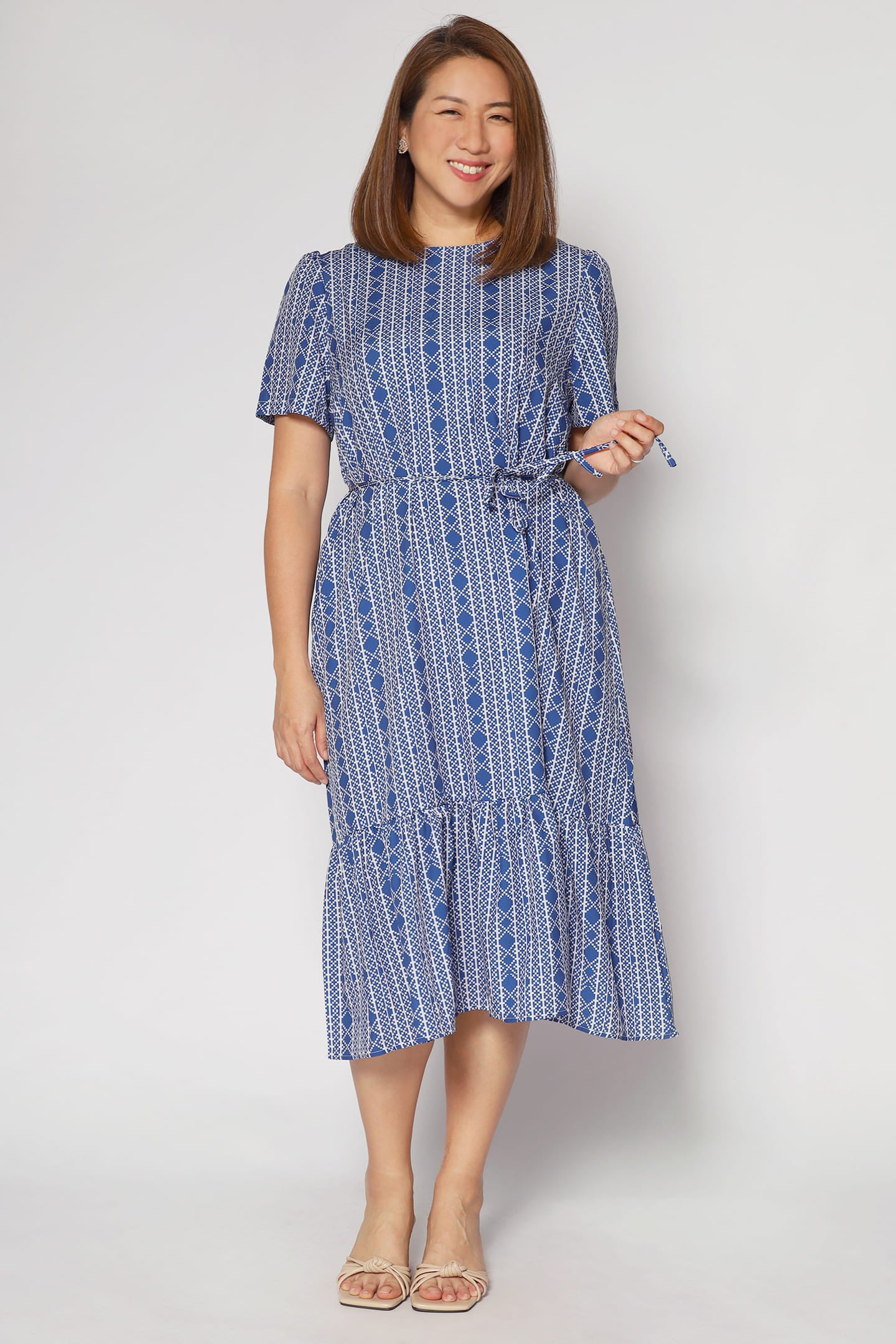 Xing Dress in Blue Aztec