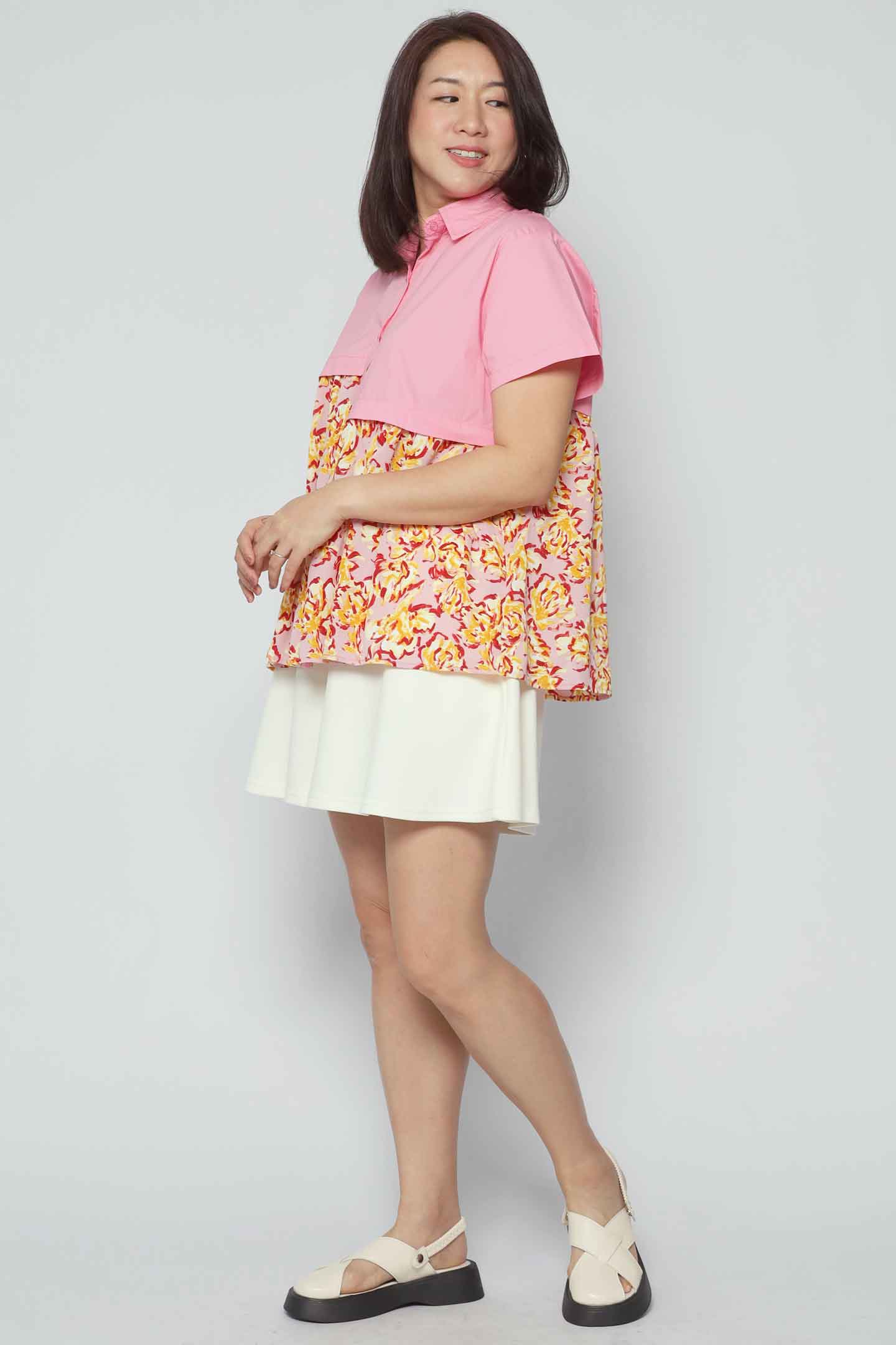 Xinxin Floral Top in Pink