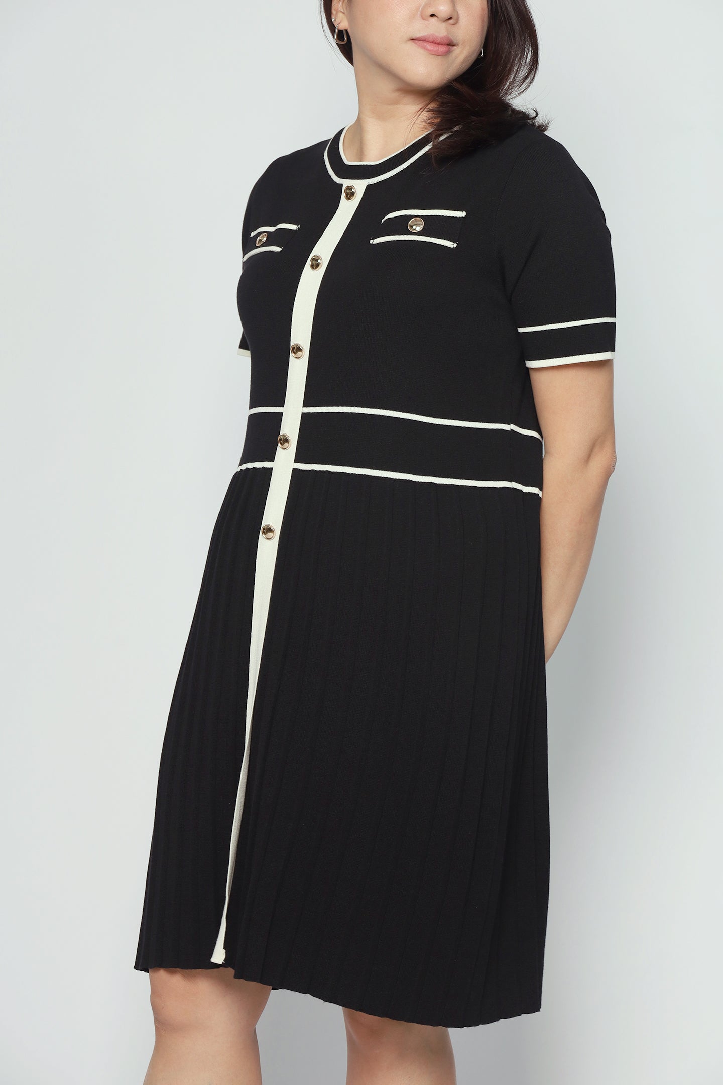 Yan Knit Pleated Dress