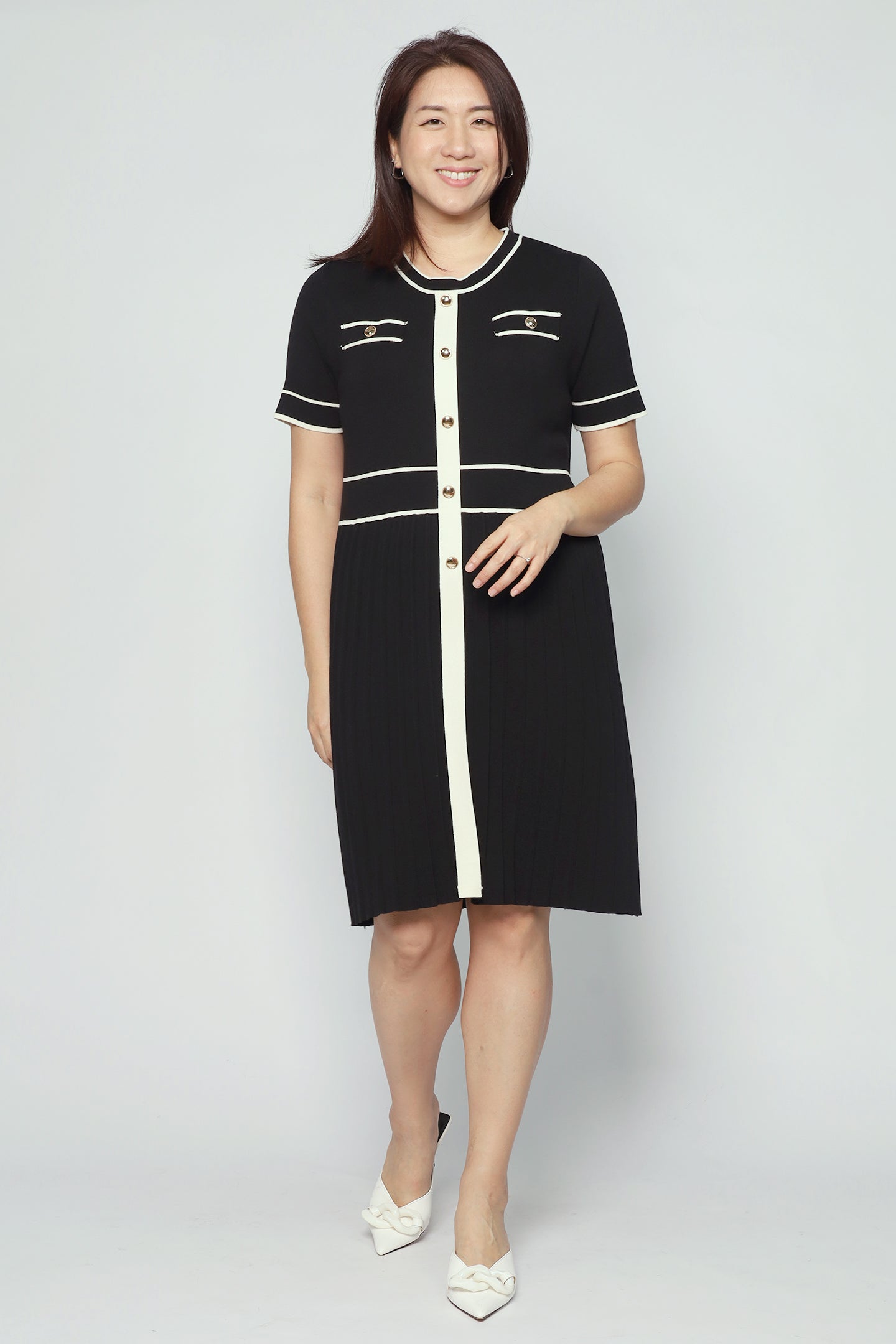 Yan Knit Pleated Dress