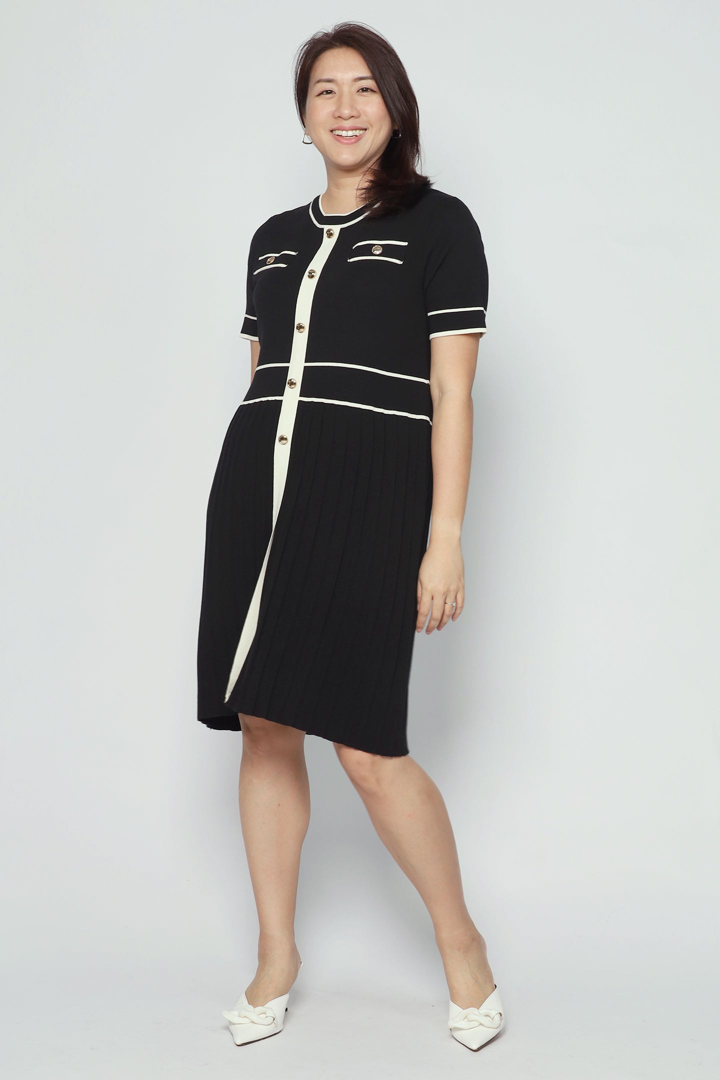 Yan Knit Pleated Dress