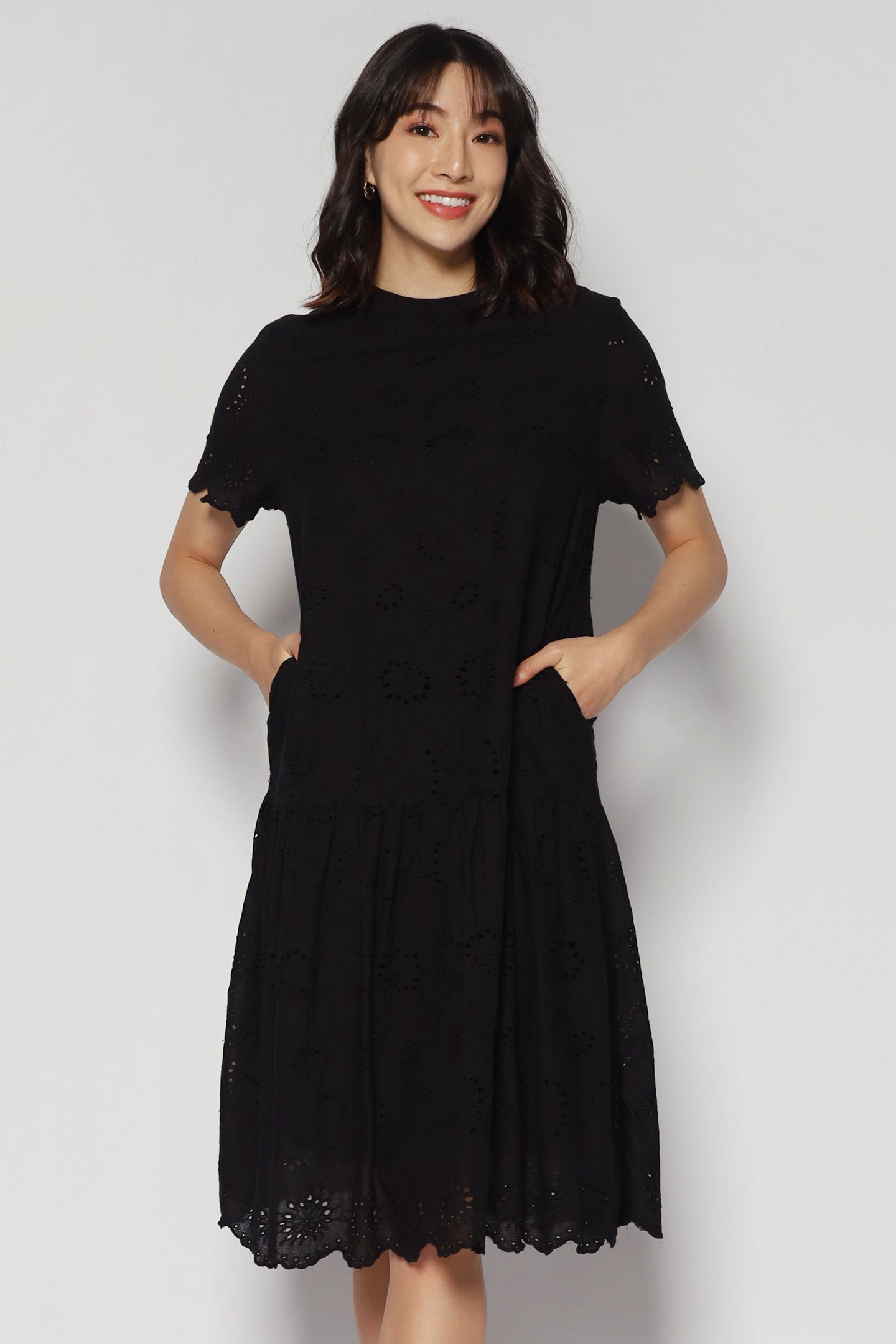 Yessica Crochet Dress in Black
