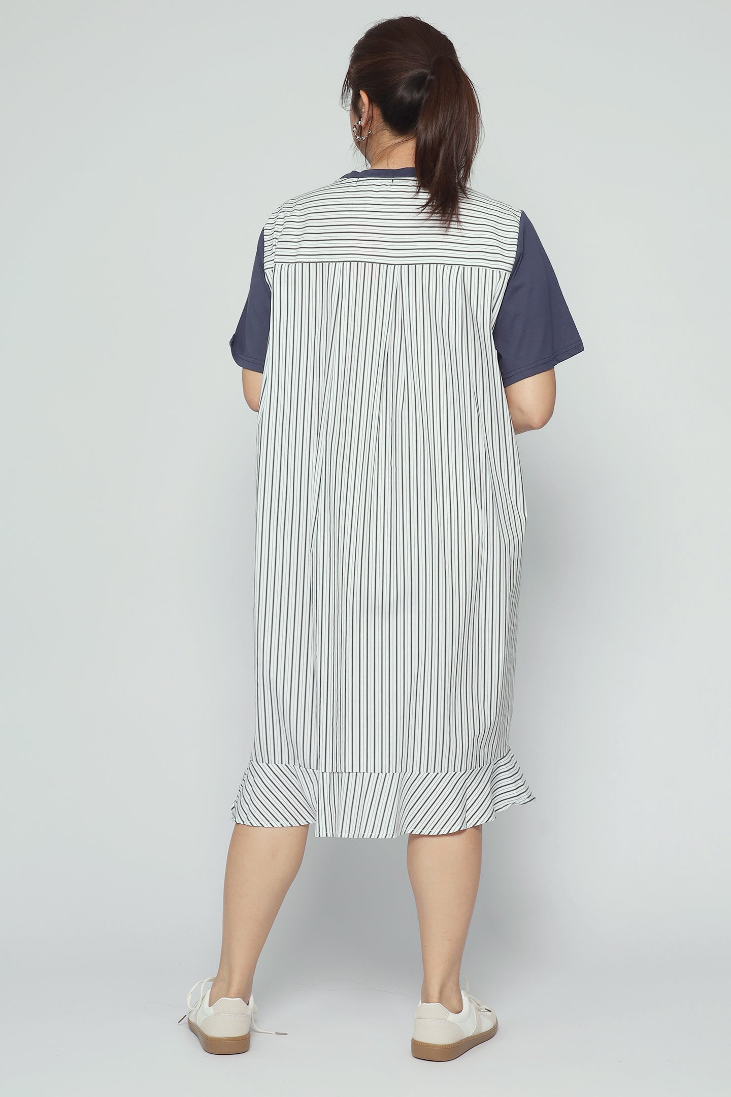 Yong Pinstripes Dress in Blue