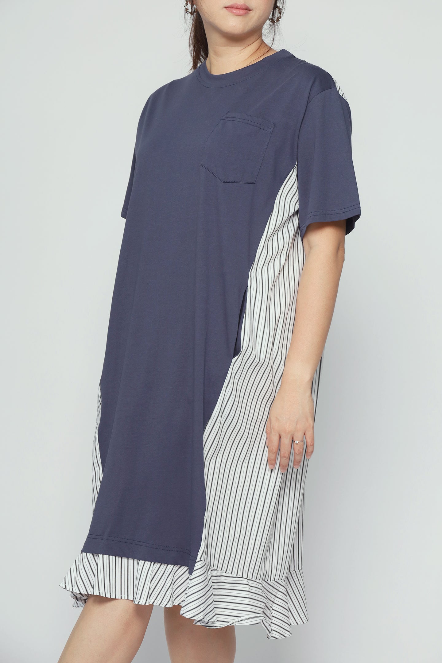 Yong Pinstripes Dress in Blue