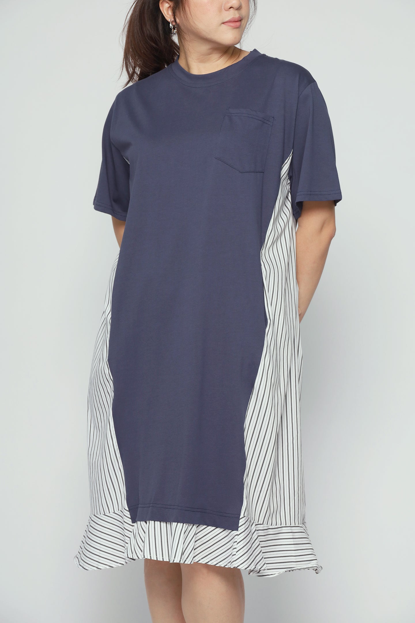 Yong Pinstripes Dress in Blue