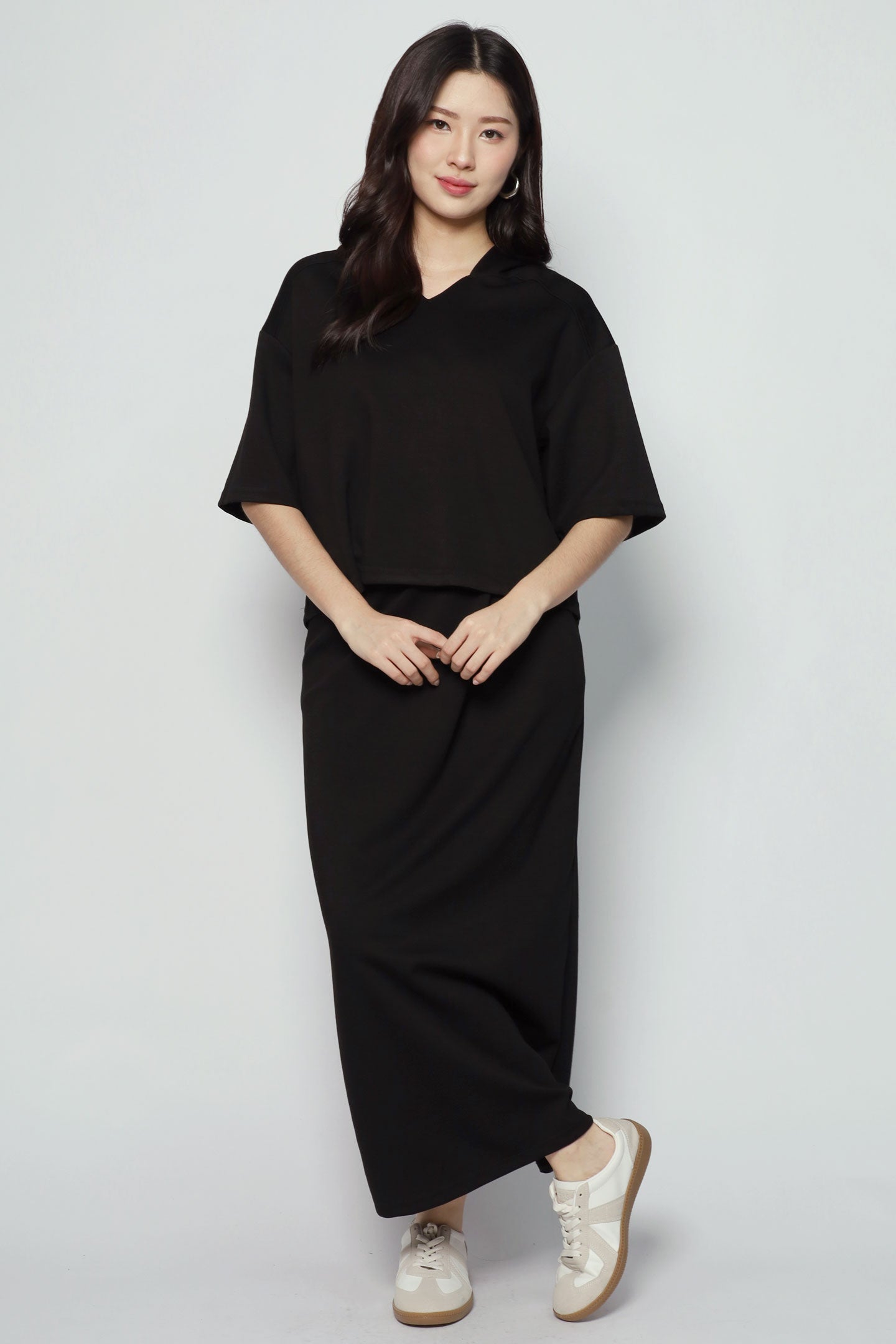 Yori 2 in 1 Top and Skirt Set in Black