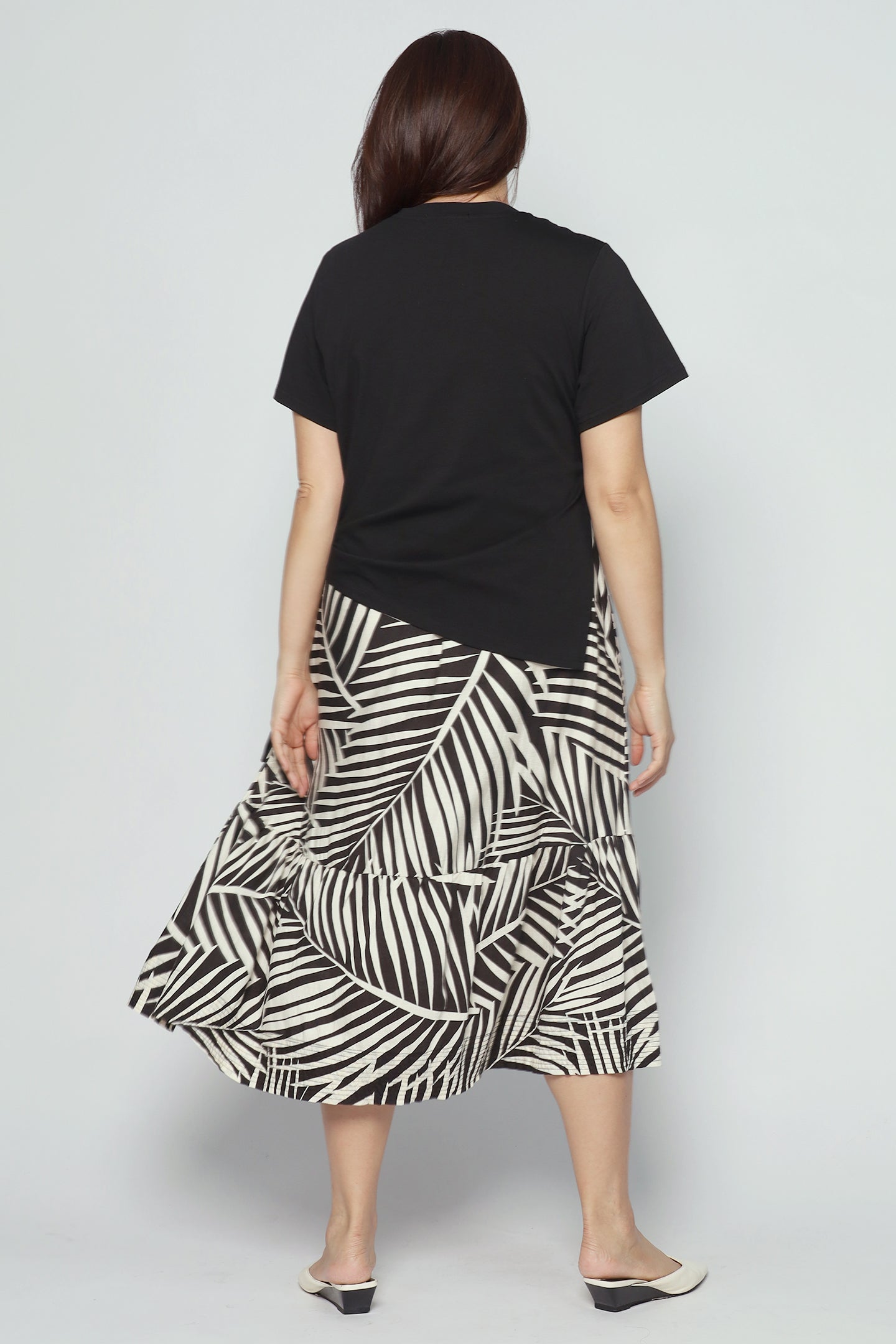 Zion Dress in Monochrome Leaf