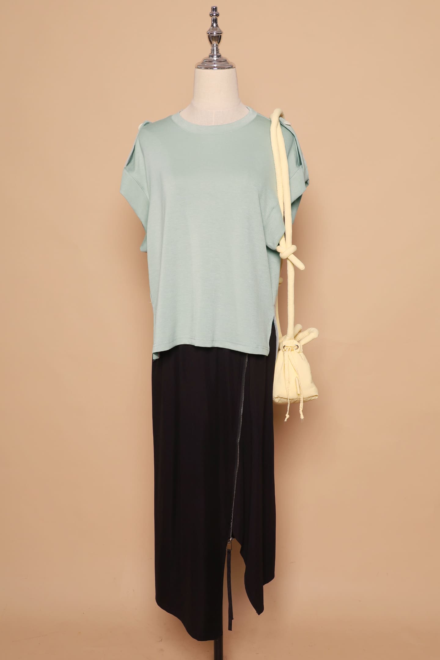 PO - Zoanne Button Shoulder Top in Mint Green