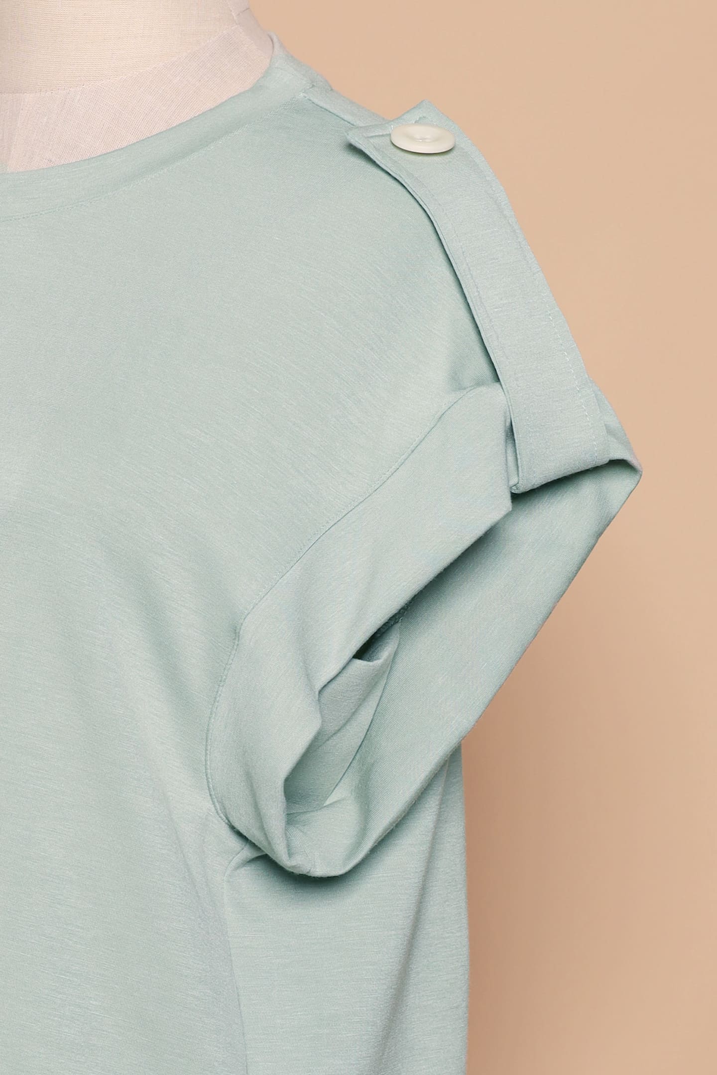 PO - Zoanne Button Shoulder Top in Mint Green