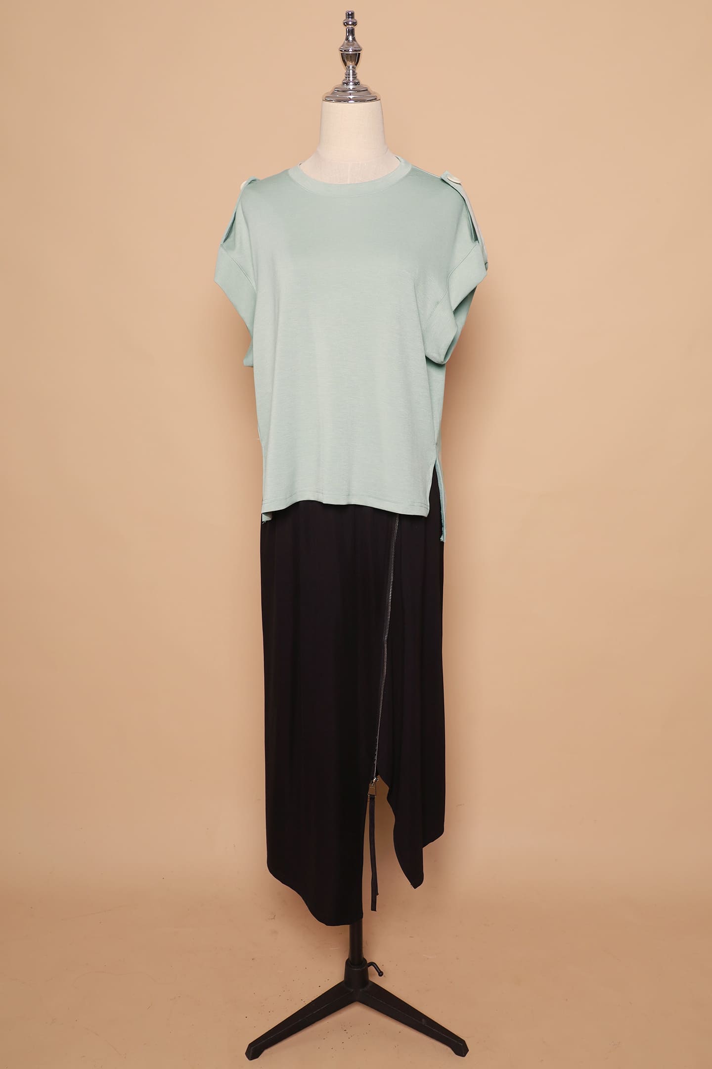PO - Zoanne Button Shoulder Top in Mint Green