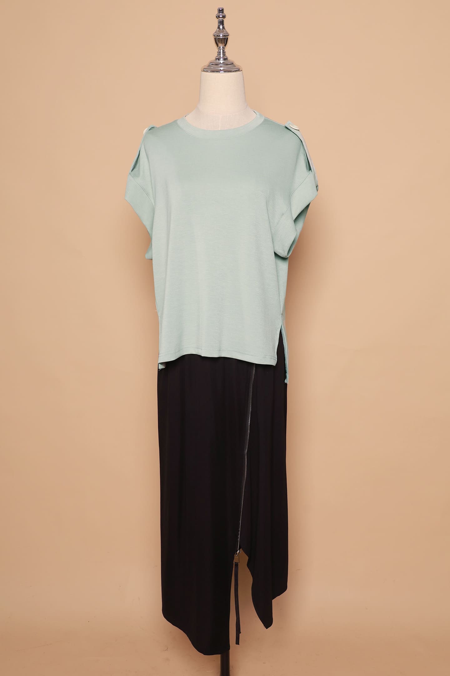 PO - Zoanne Button Shoulder Top in Mint Green