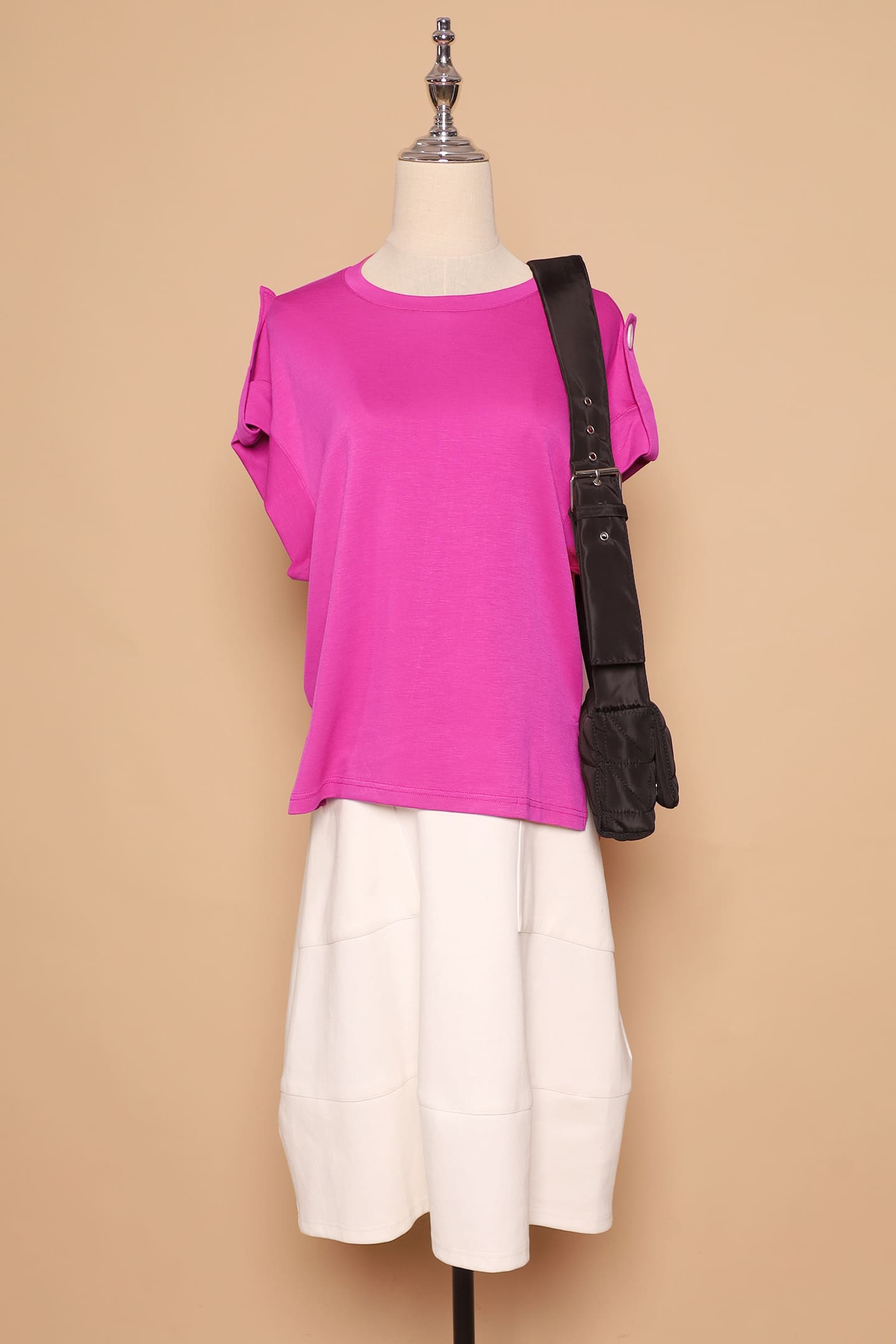 PO - Zoanne Button Shoulder Top in Pink