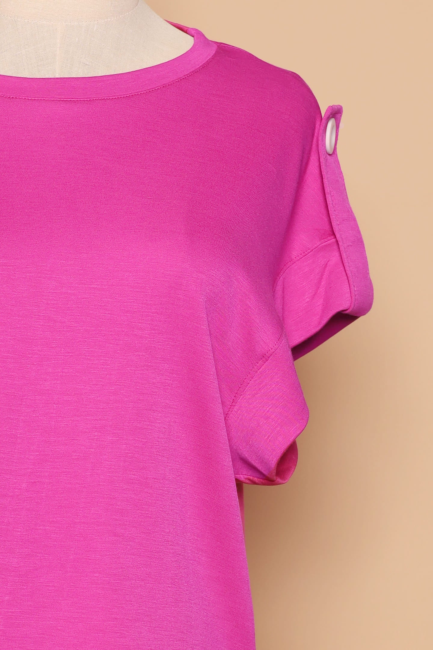 PO - Zoanne Button Shoulder Top in Pink