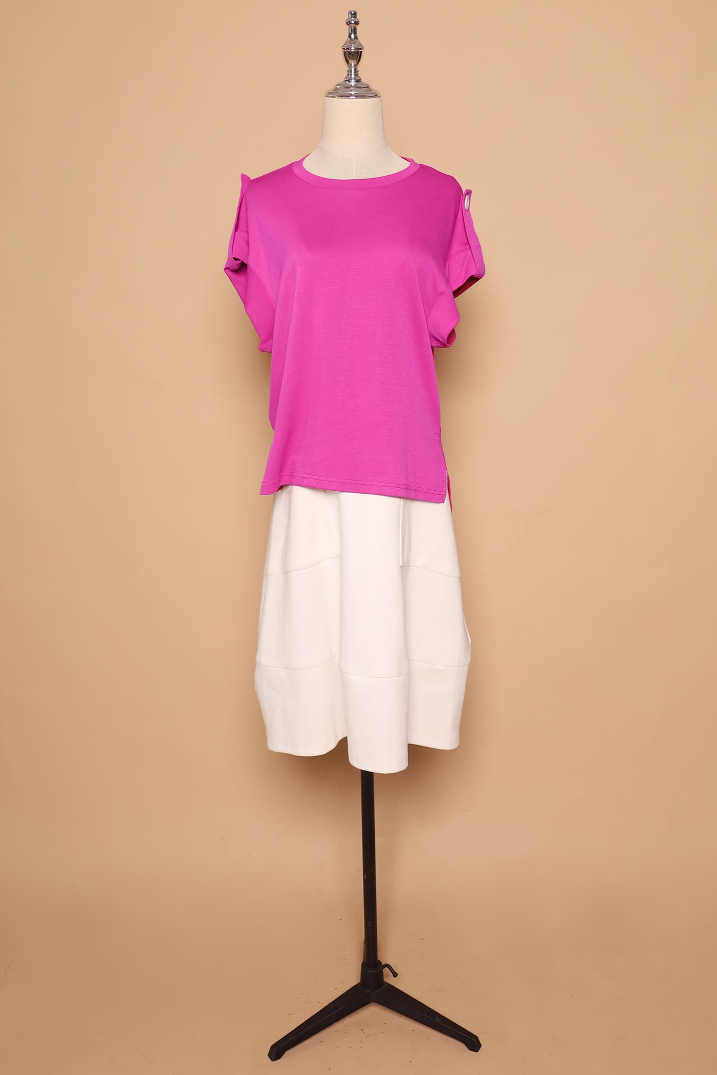 PO - Zoanne Button Shoulder Top in Pink