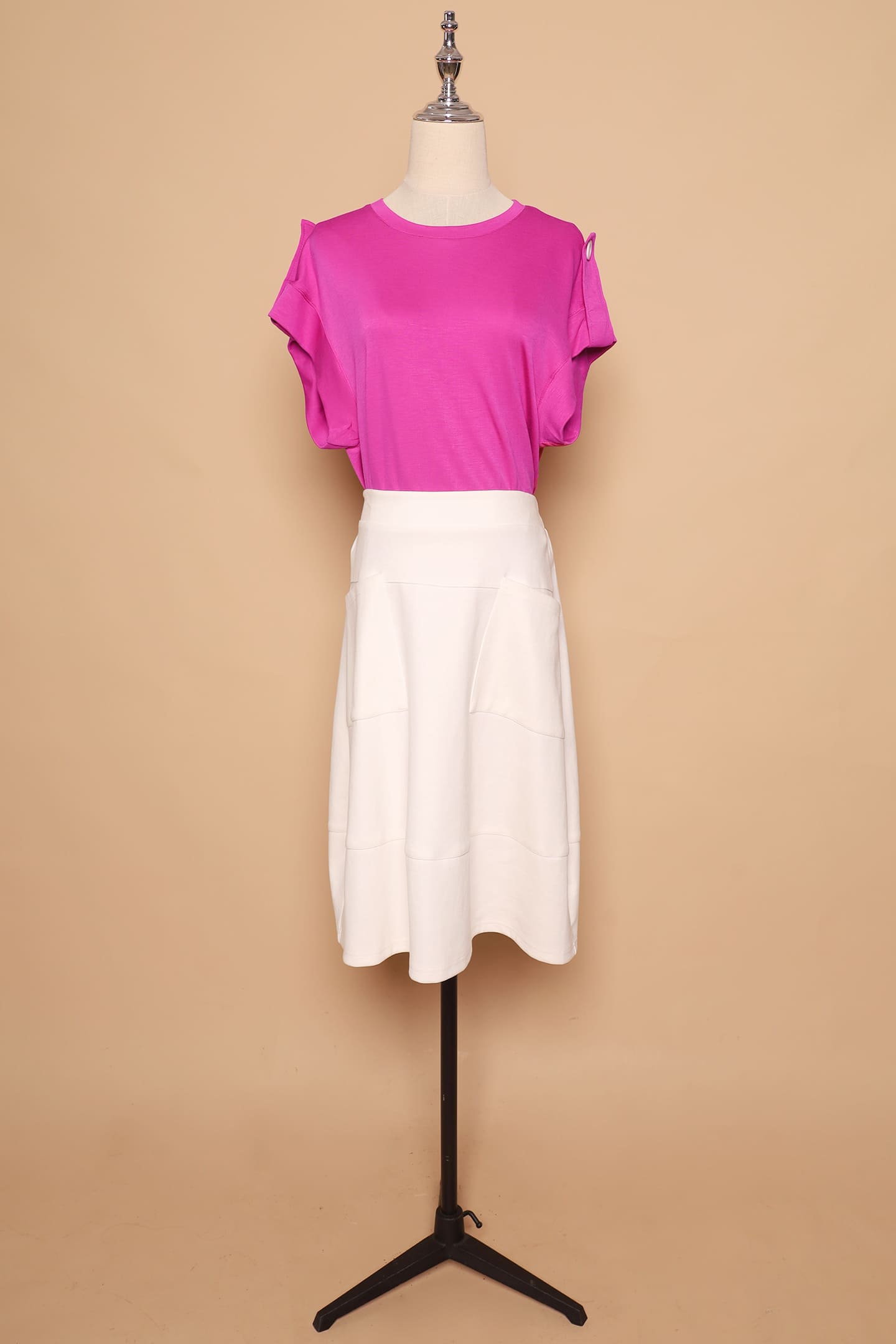 PO - Zoanne Button Shoulder Top in Pink