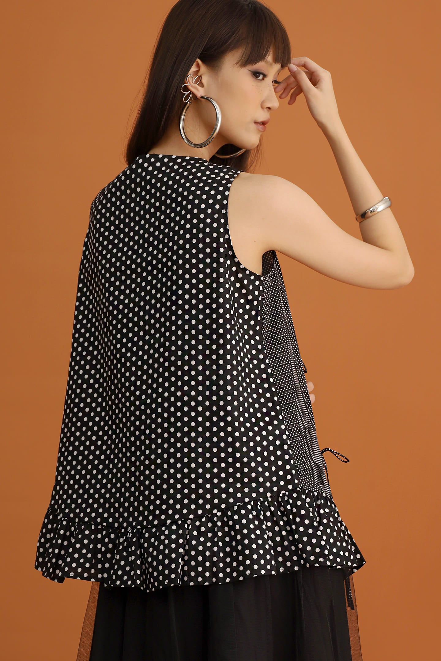CHOSEN - Airi Polkadot Ribbon Top