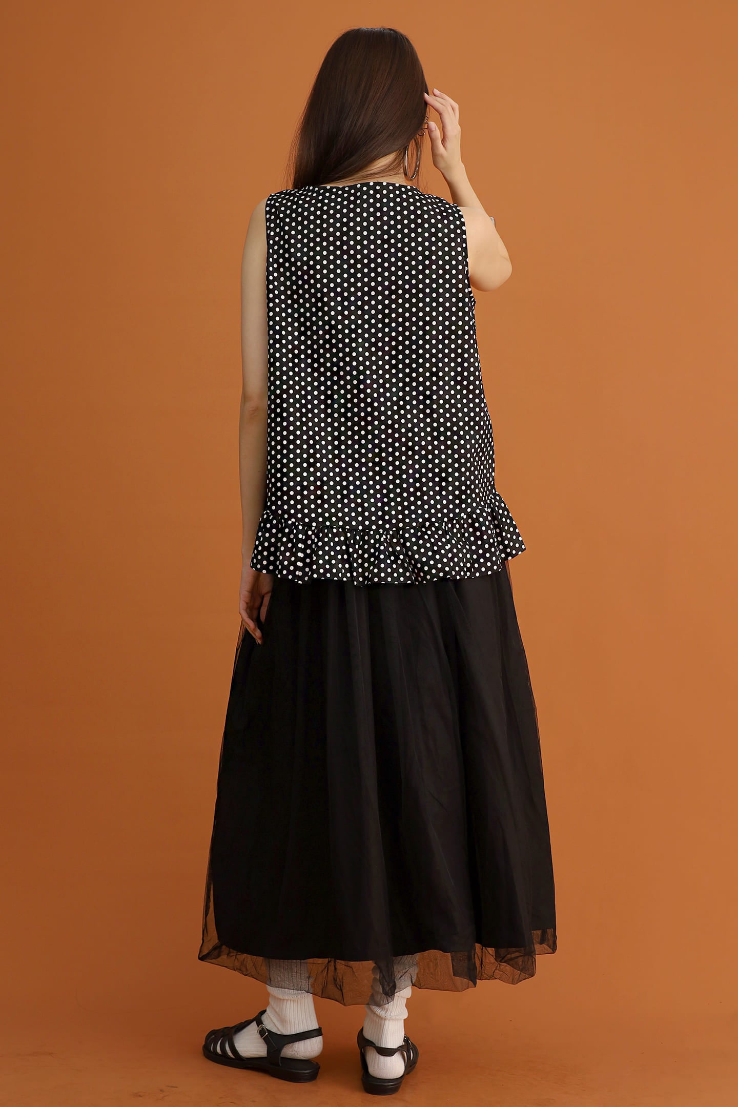 CHOSEN - Airi Polkadot Ribbon Top
