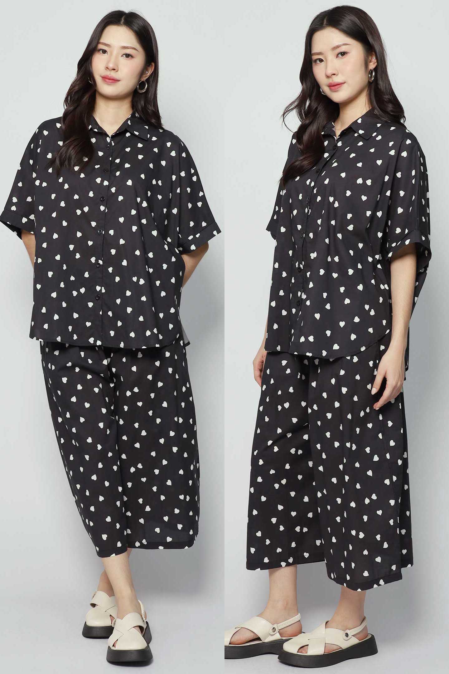 Aishiteru Hearts Printed Shirt