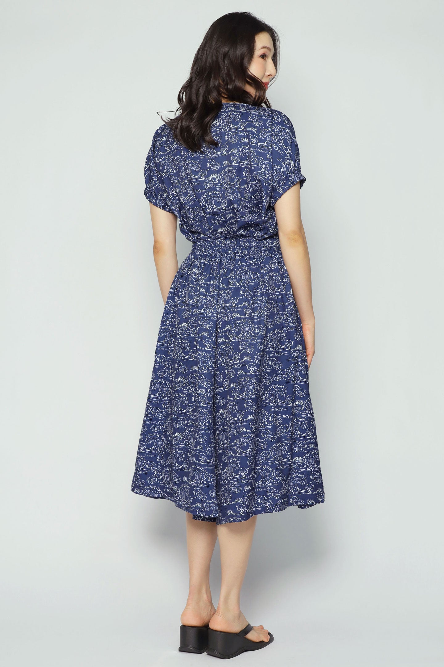 Akemi 2 in 1 Top and Culottes Set in Blue Nami