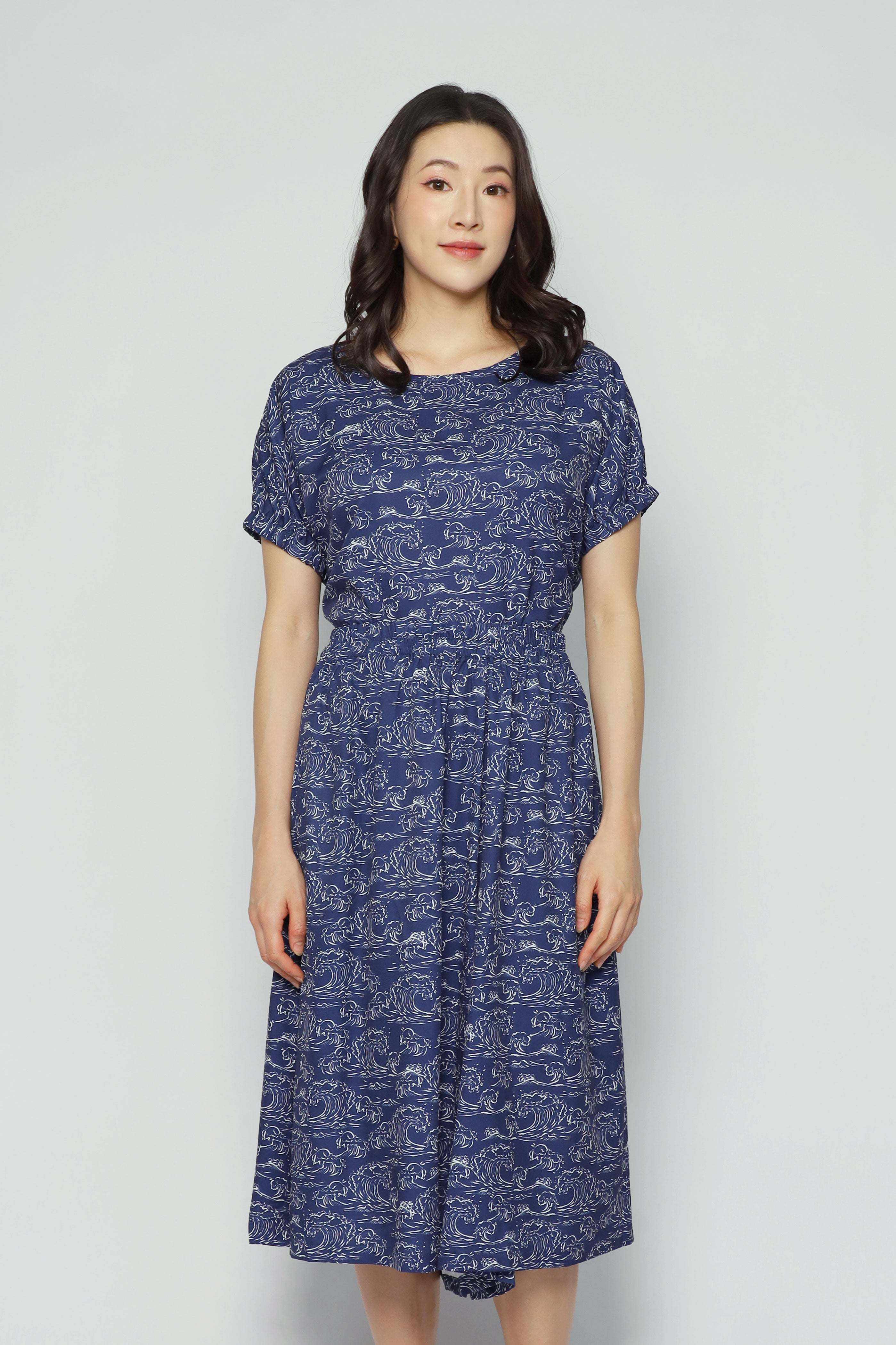 Akemi 2 in 1 Top and Culottes Set in Blue Nami