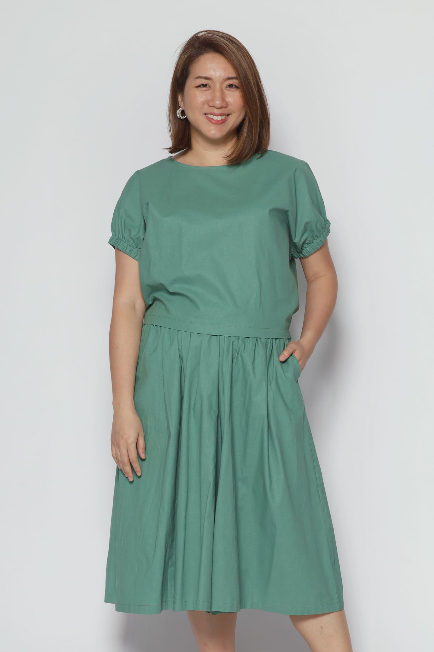 Akemi 2 in 1 Culottes Set in Green