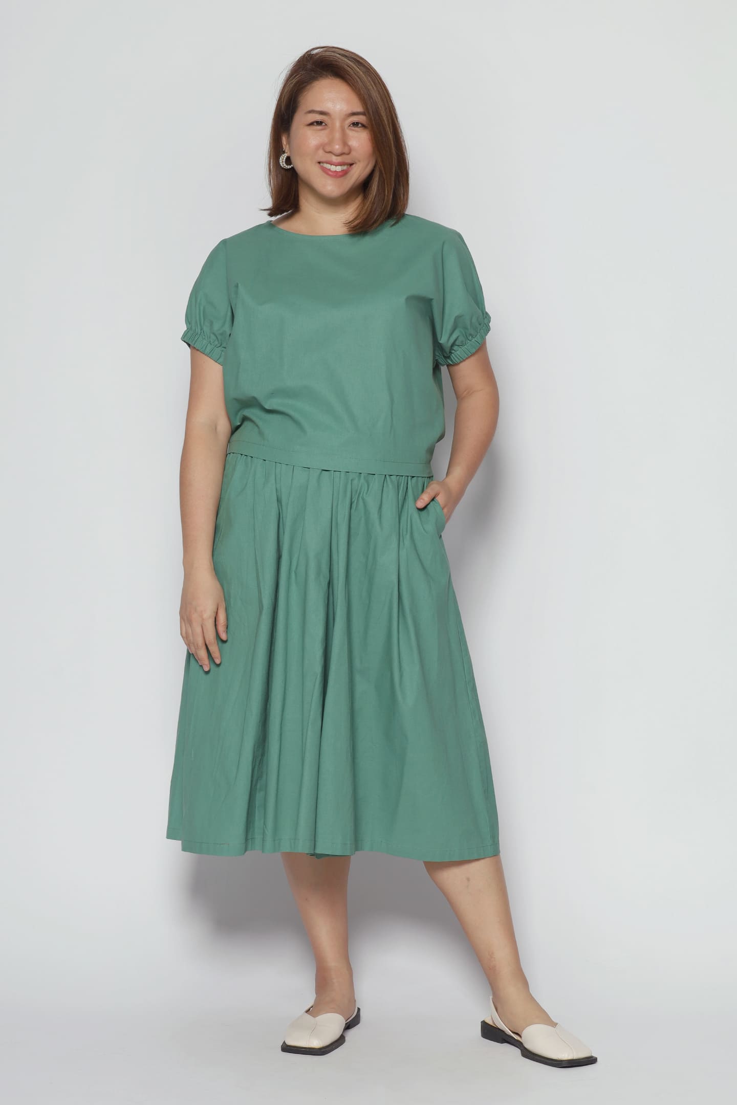 Akemi 2 in 1 Culottes Set in Green