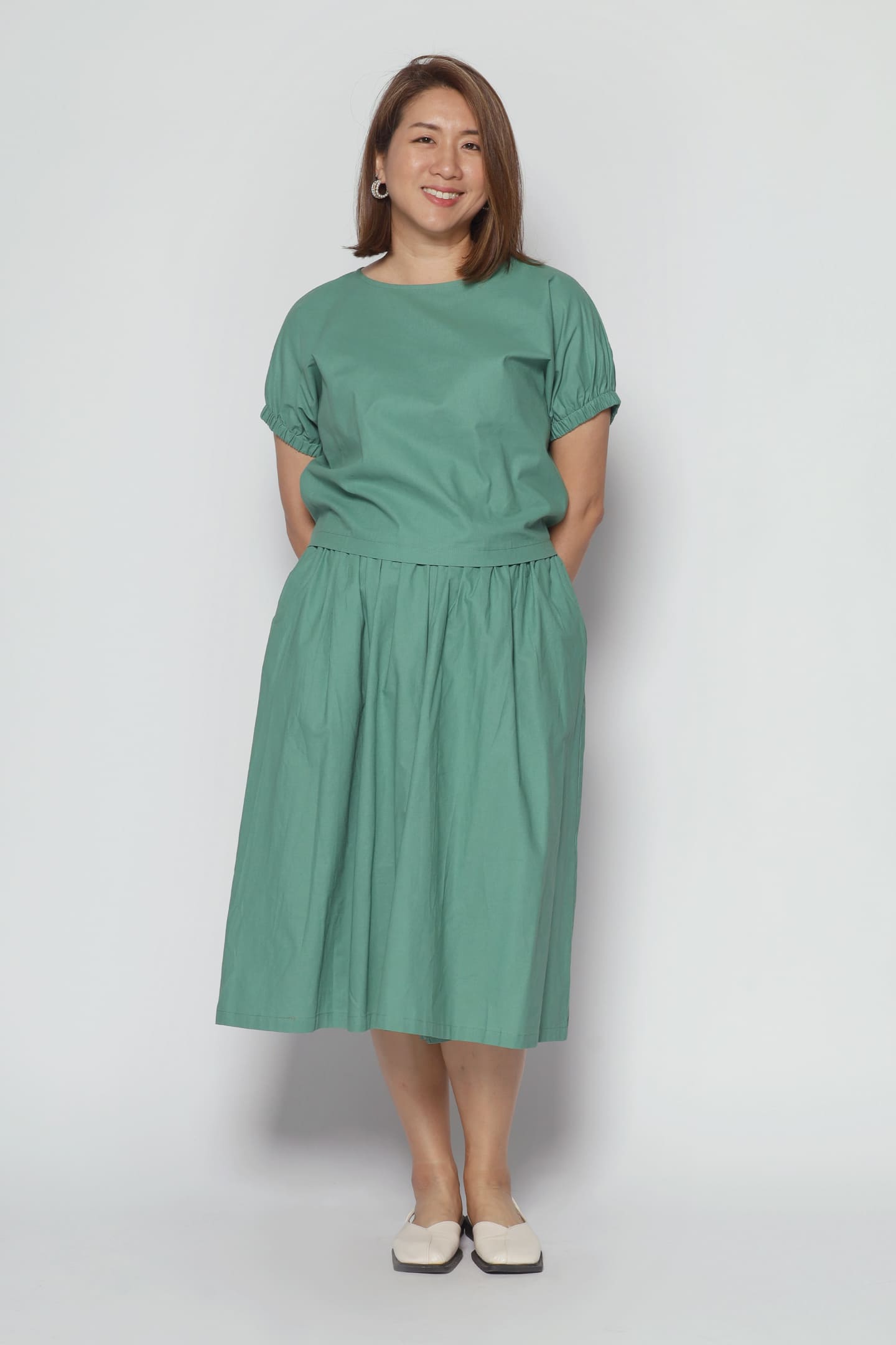 Akemi 2 in 1 Culottes Set in Green