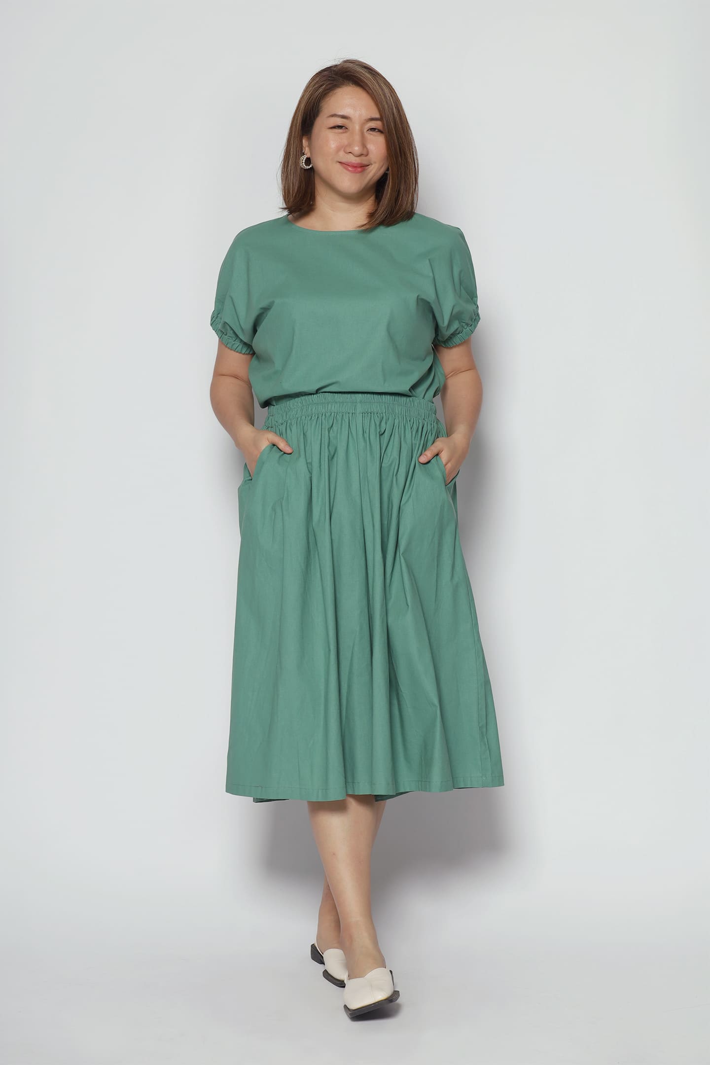 Akemi 2 in 1 Culottes Set in Green