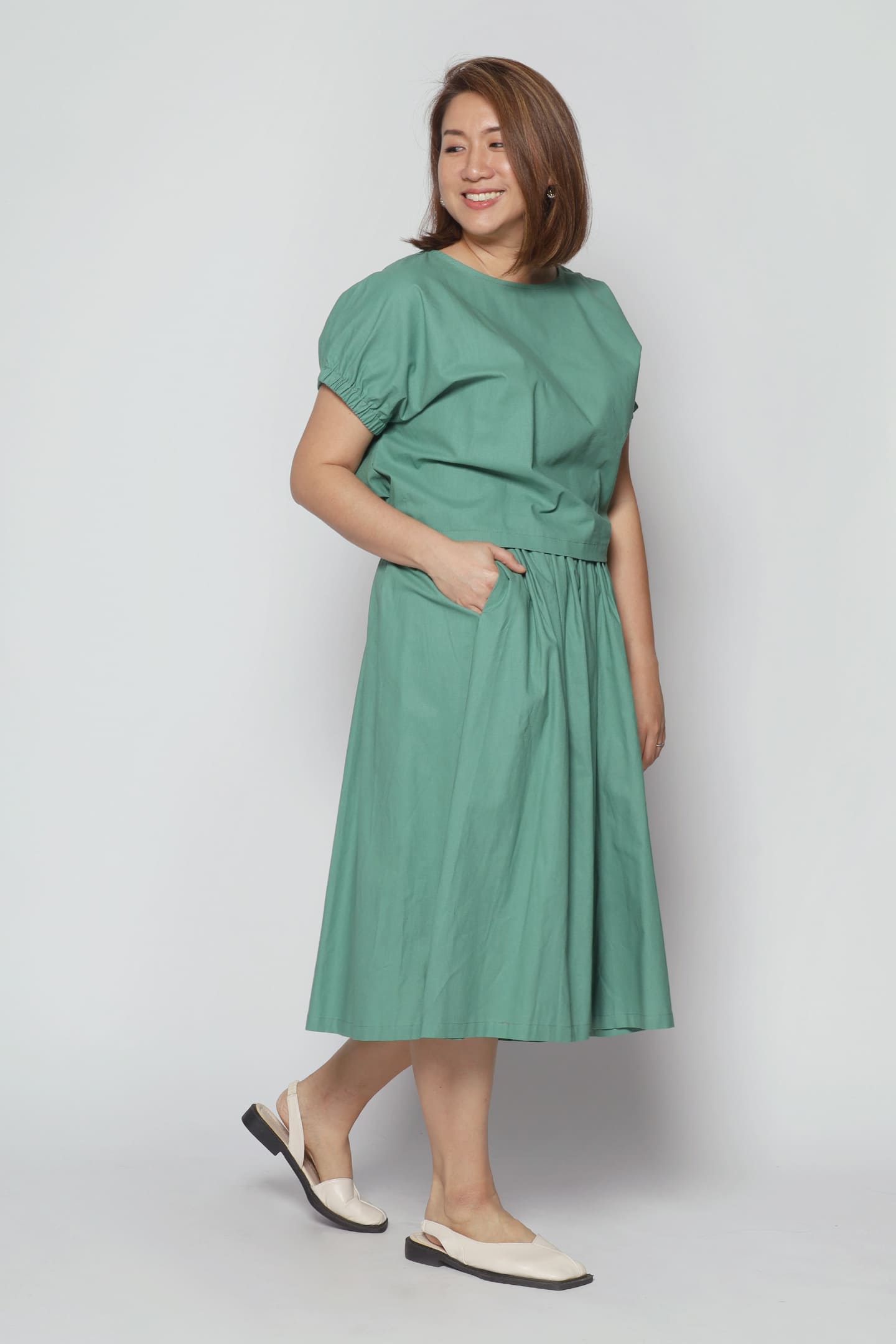 Akemi 2 in 1 Culottes Set in Green