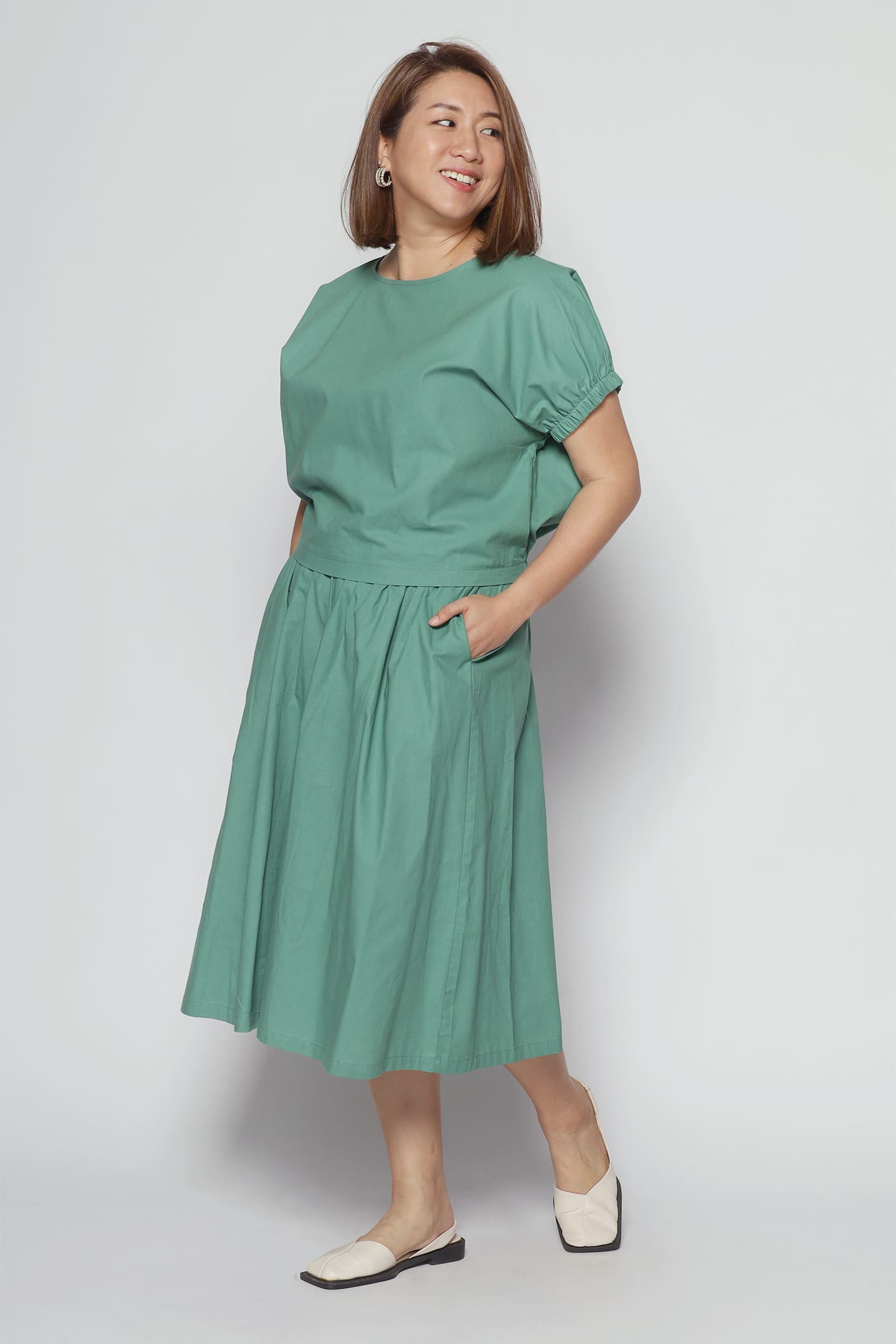 Akemi 2 in 1 Culottes Set in Green