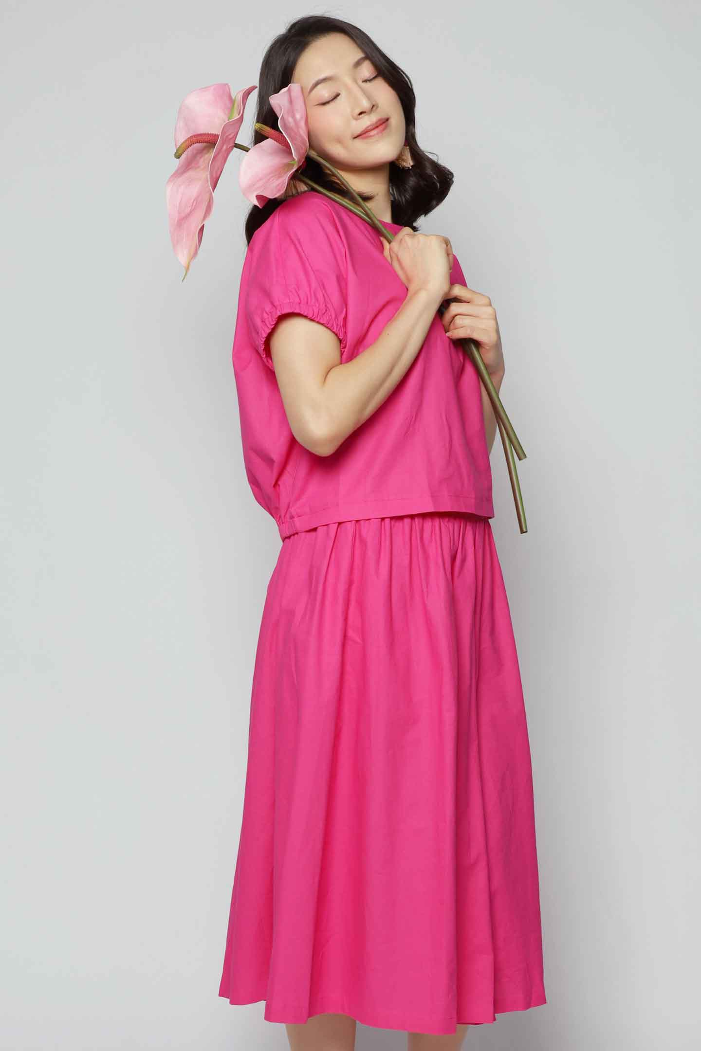 Akemi 2 in 1 Top and Culottes Set in Pink