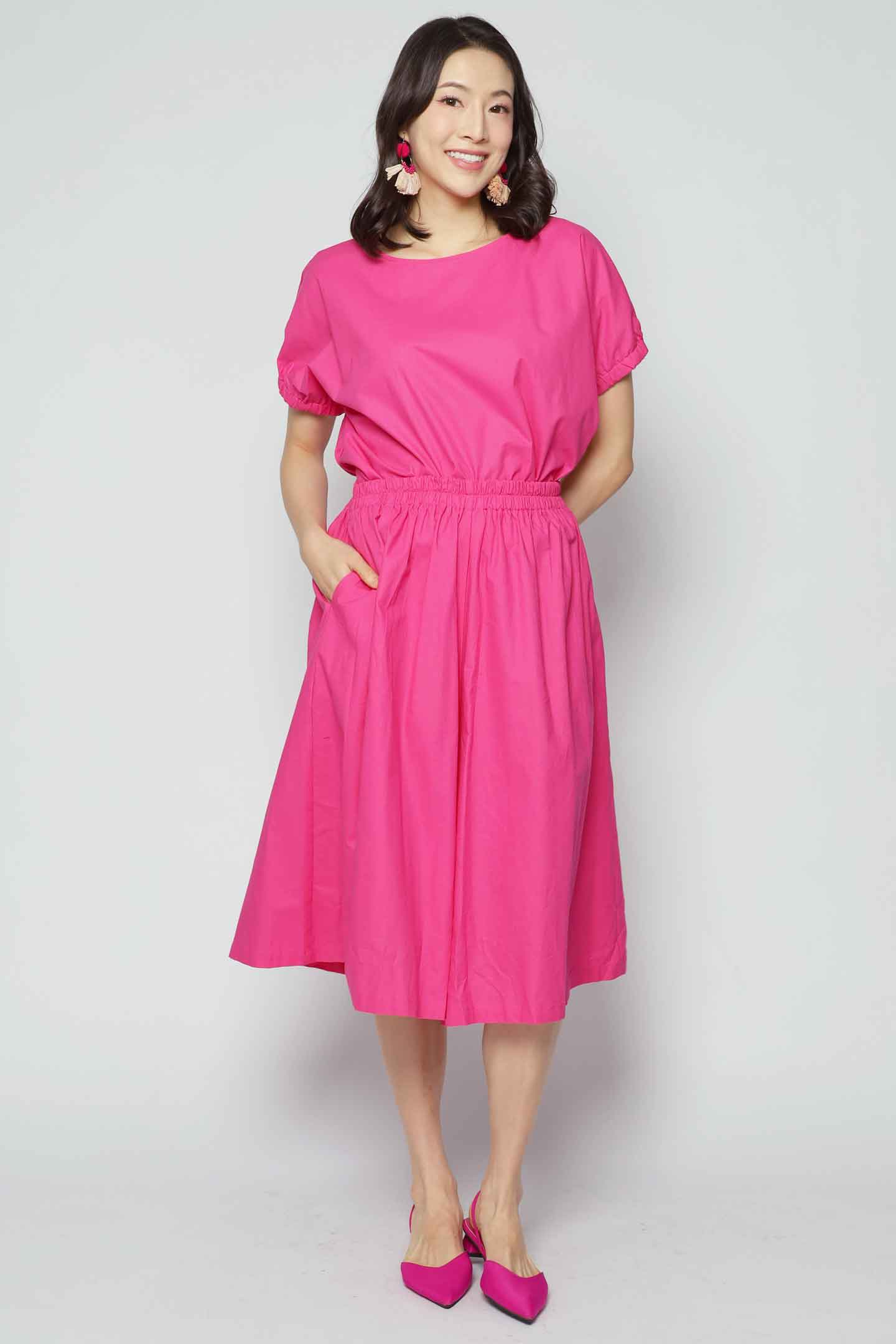 Akemi 2 in 1 Top and Culottes Set in Pink