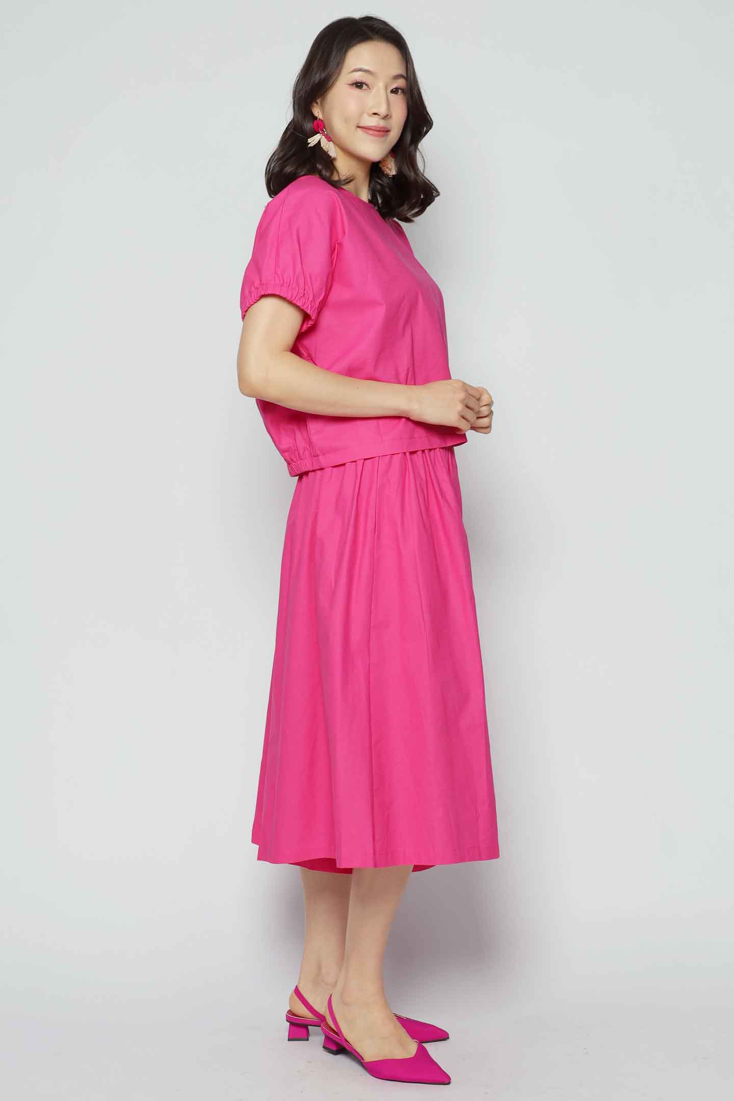 Akemi 2 in 1 Top and Culottes Set in Pink