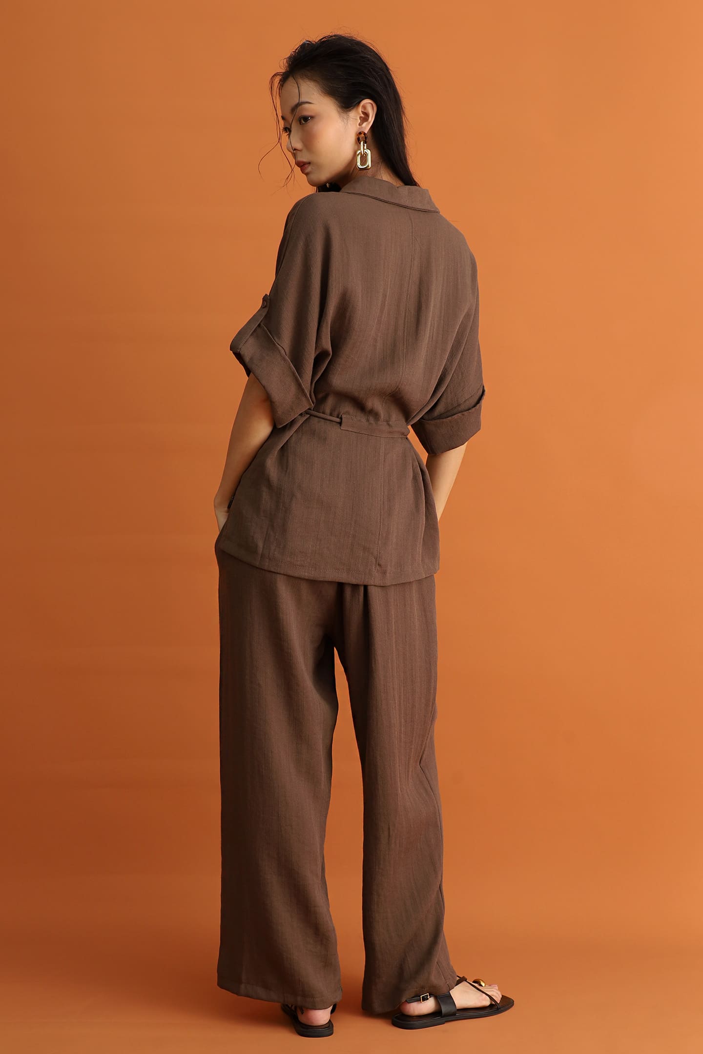 CHOSEN - Akira Pocket Shirt in Cocoa Brown