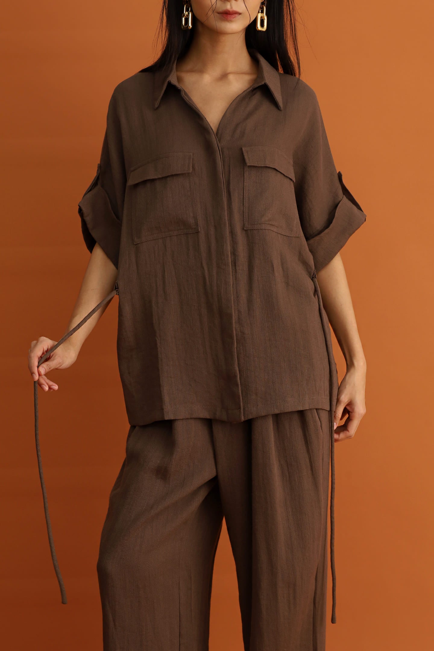 CHOSEN - Akira Pocket Shirt in Cocoa Brown