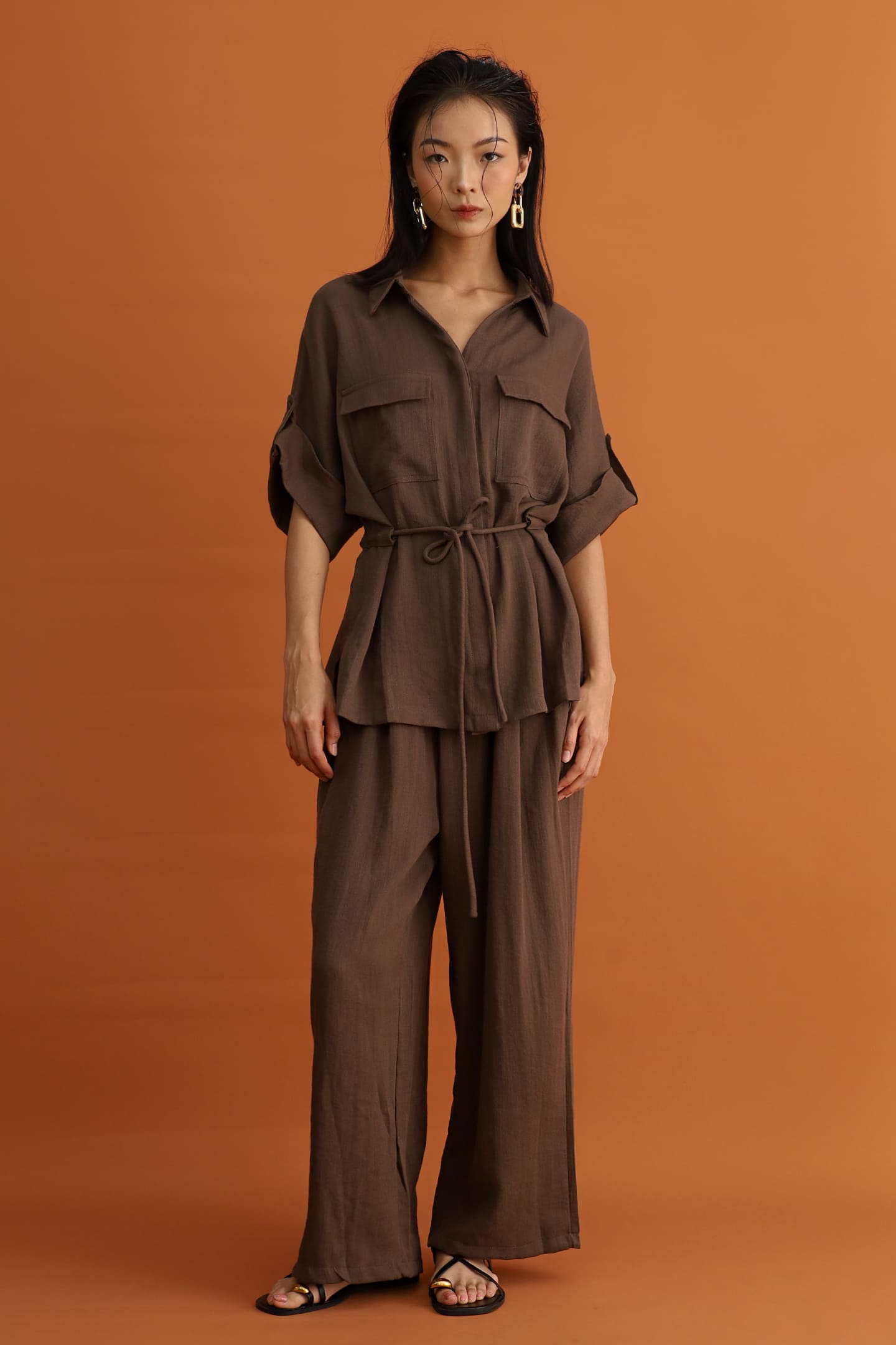 CHOSEN - Akira Pocket Shirt in Cocoa Brown