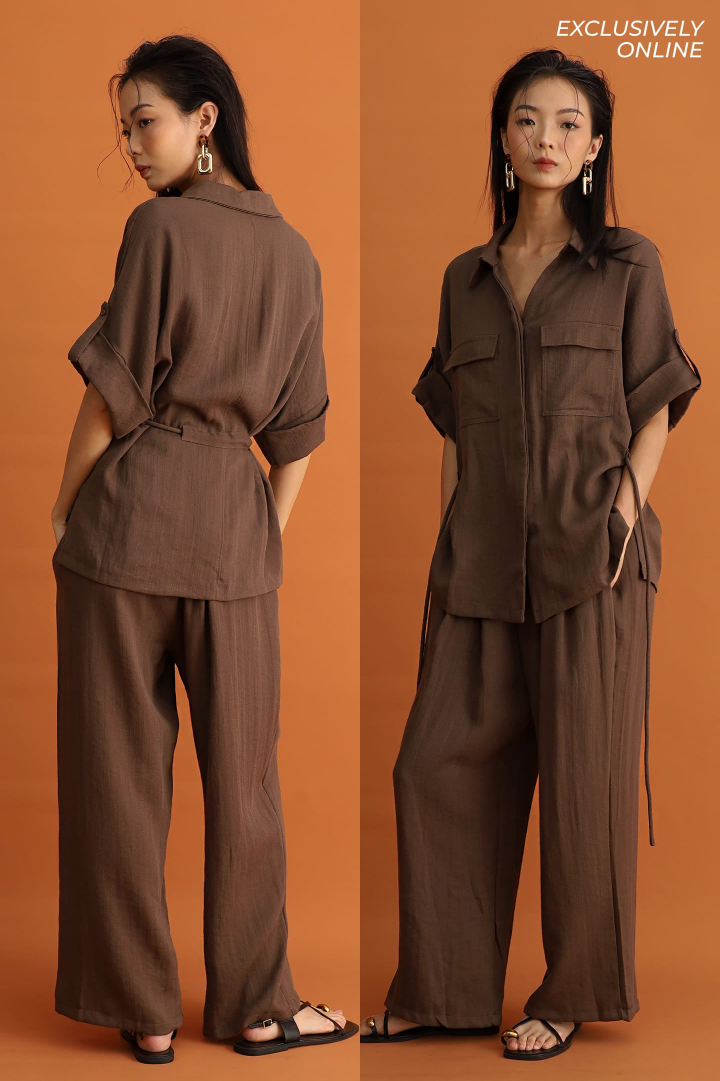 CHOSEN - Akira Pocket Shirt in Cocoa Brown