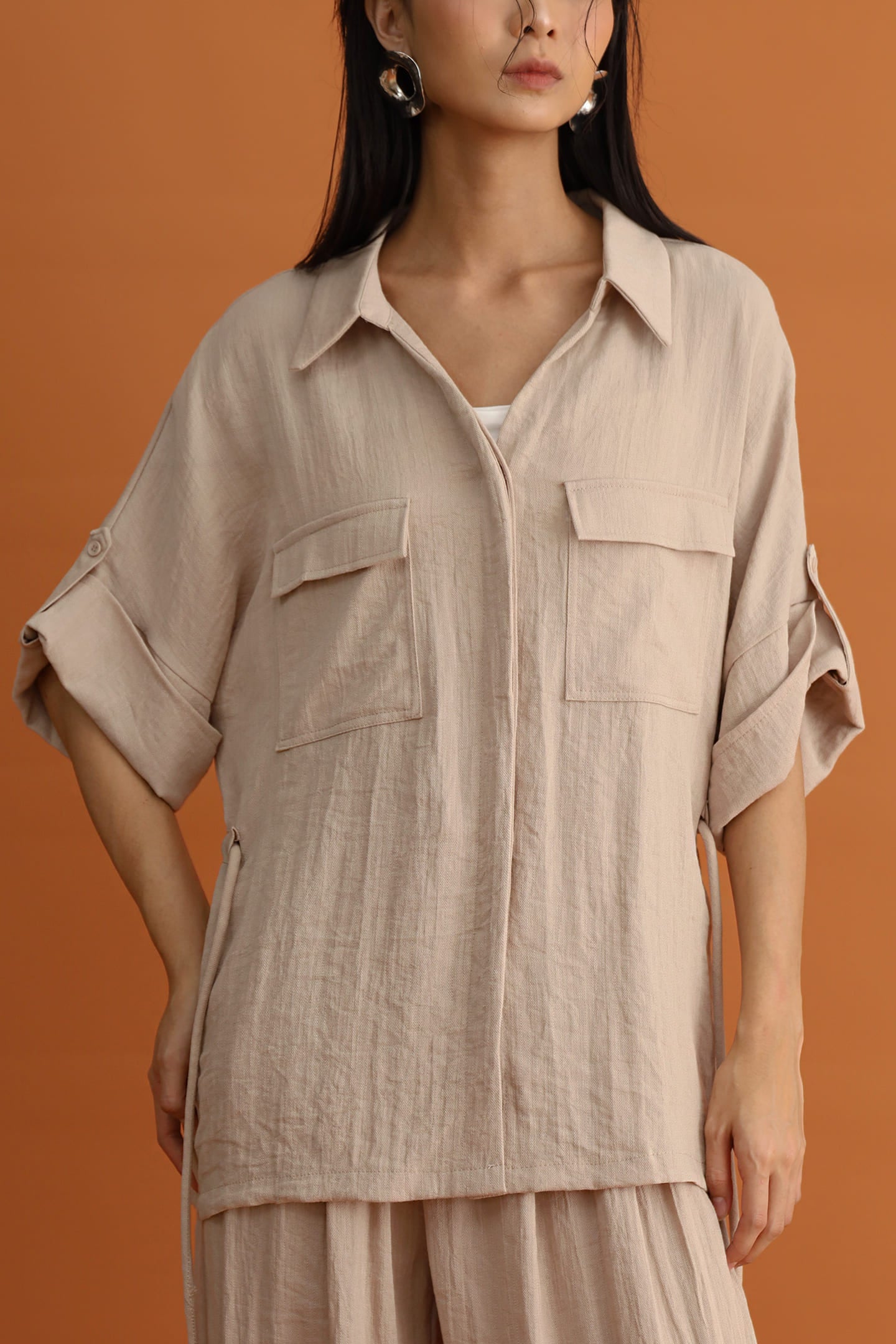 CHOSEN - Akira Pocket Shirt in Sand Beige