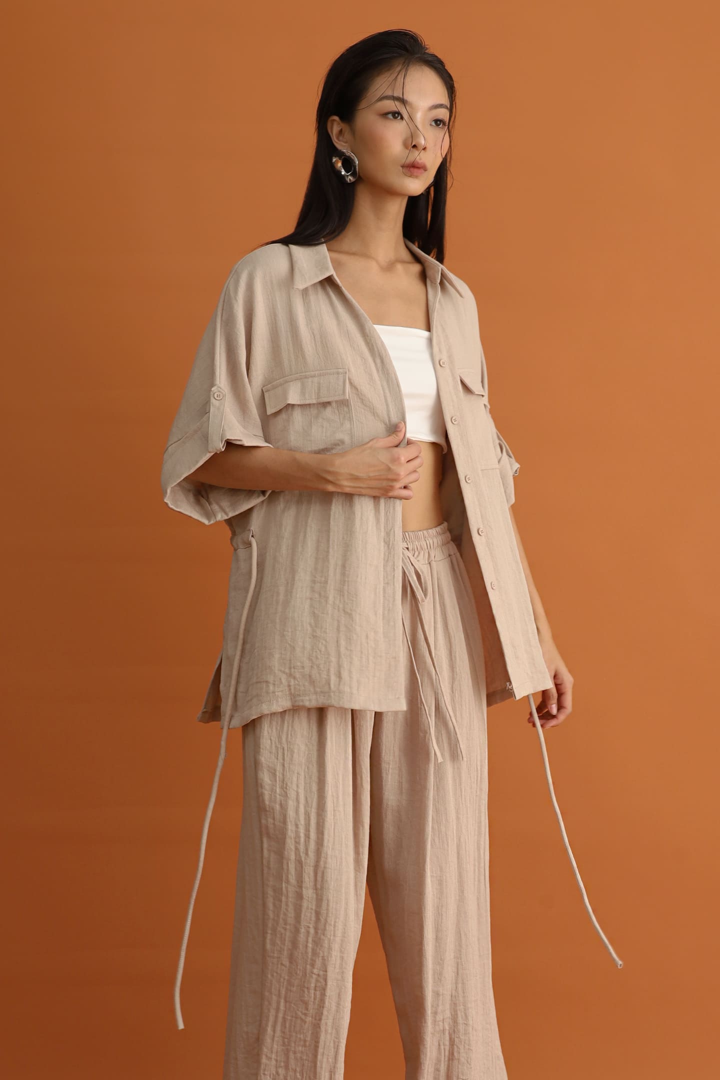 CHOSEN - Akira Pocket Shirt in Sand Beige