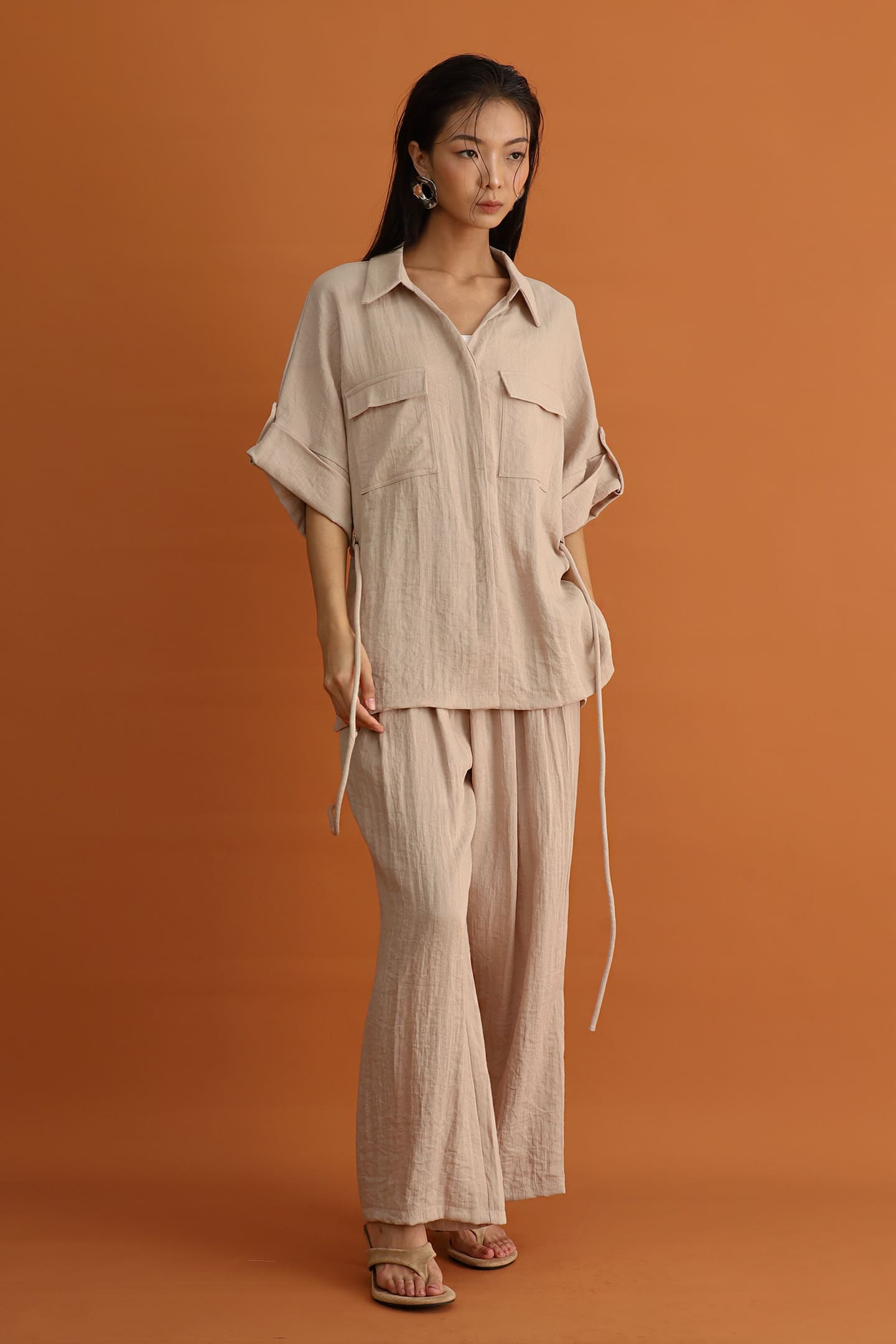 CHOSEN - Akira Pocket Shirt in Sand Beige