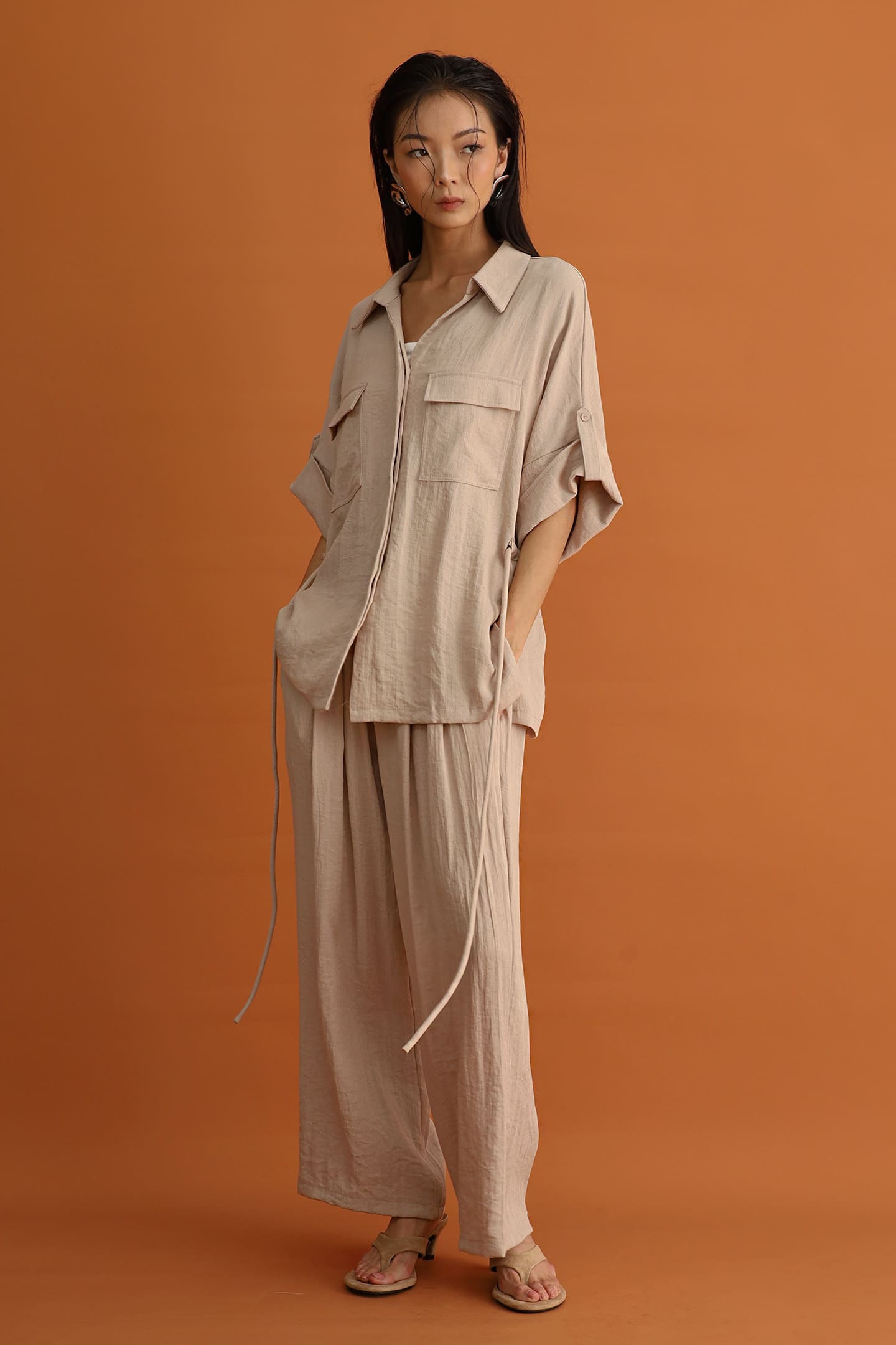 CHOSEN - Akira Pocket Shirt in Sand Beige