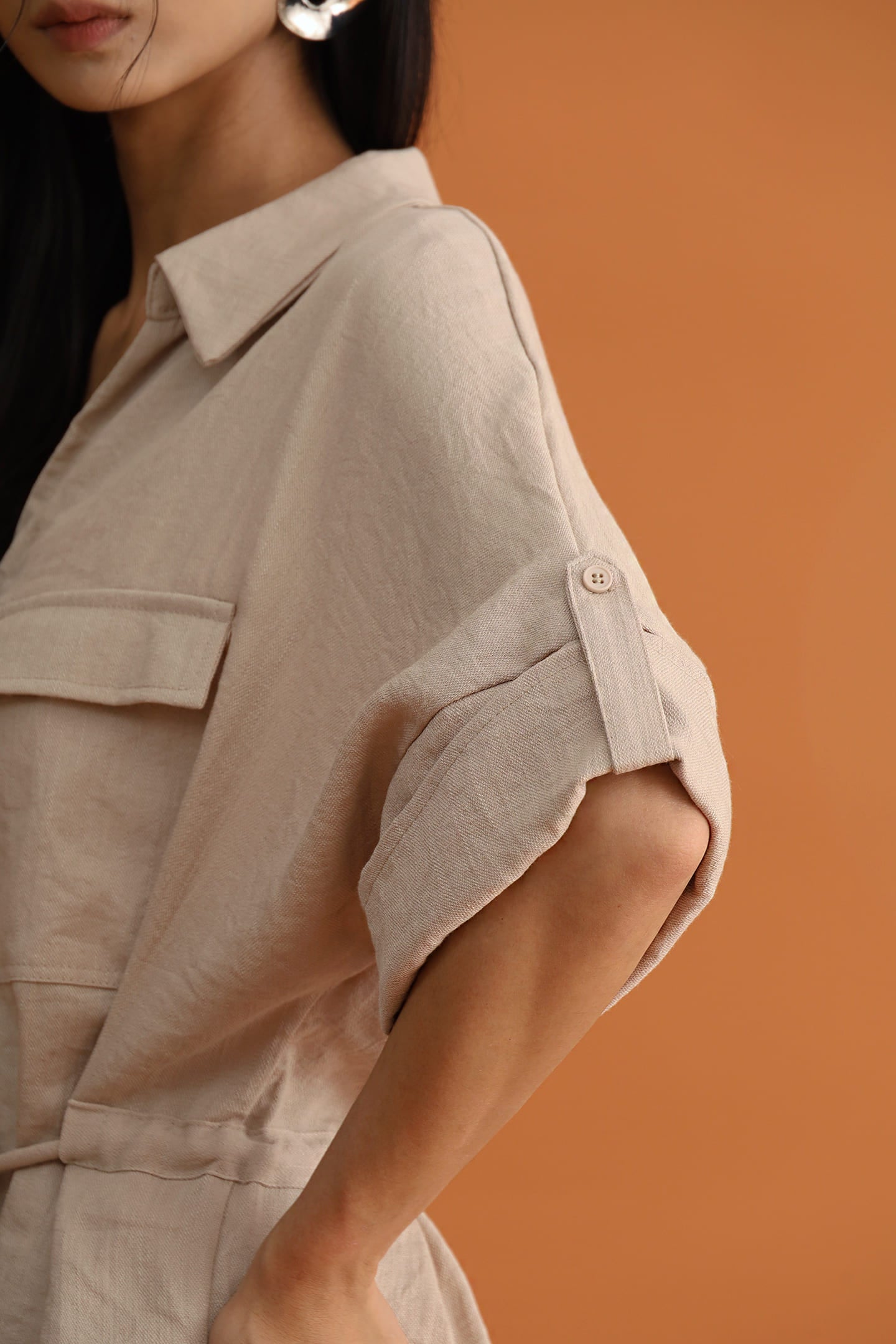 CHOSEN - Akira Pocket Shirt in Sand Beige
