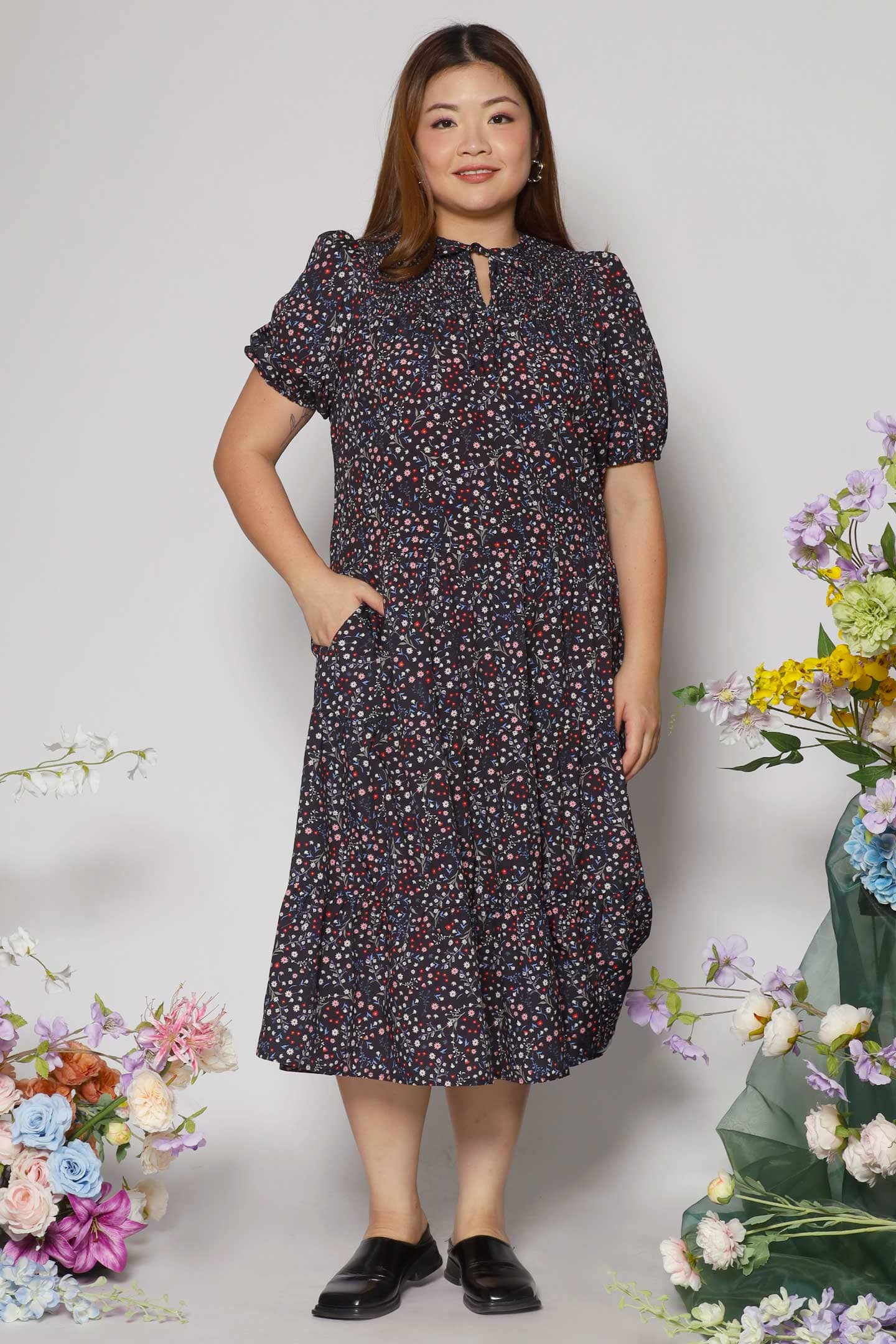 Alina Dress in Ditsy Floral