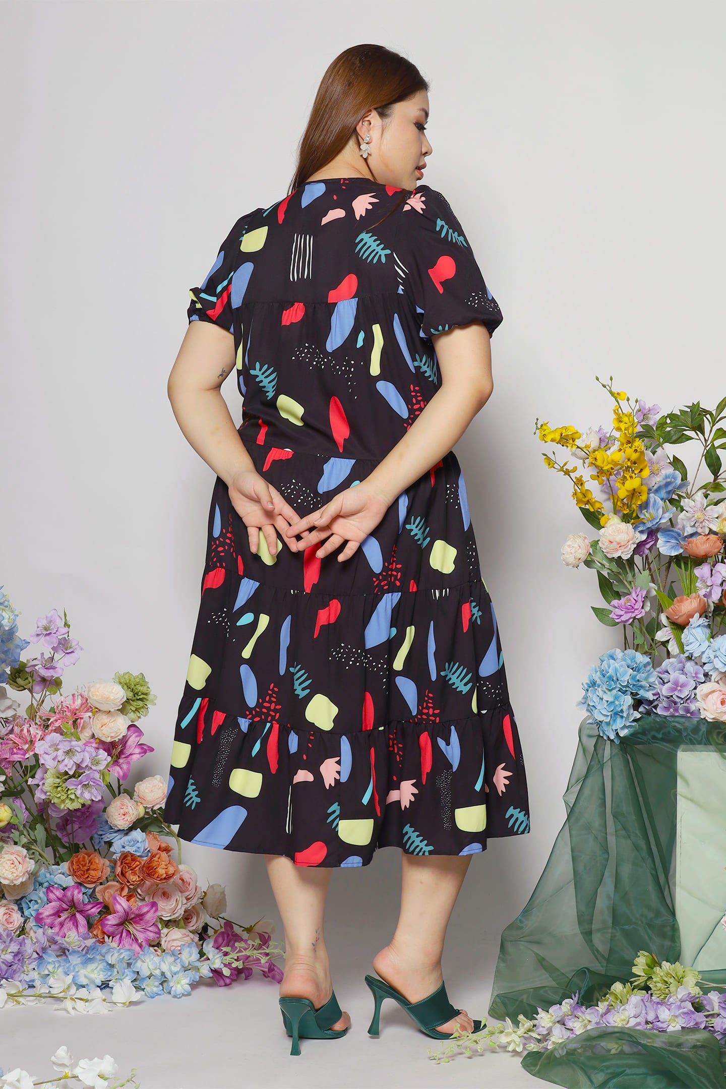 Alina Dress in Retro Botany