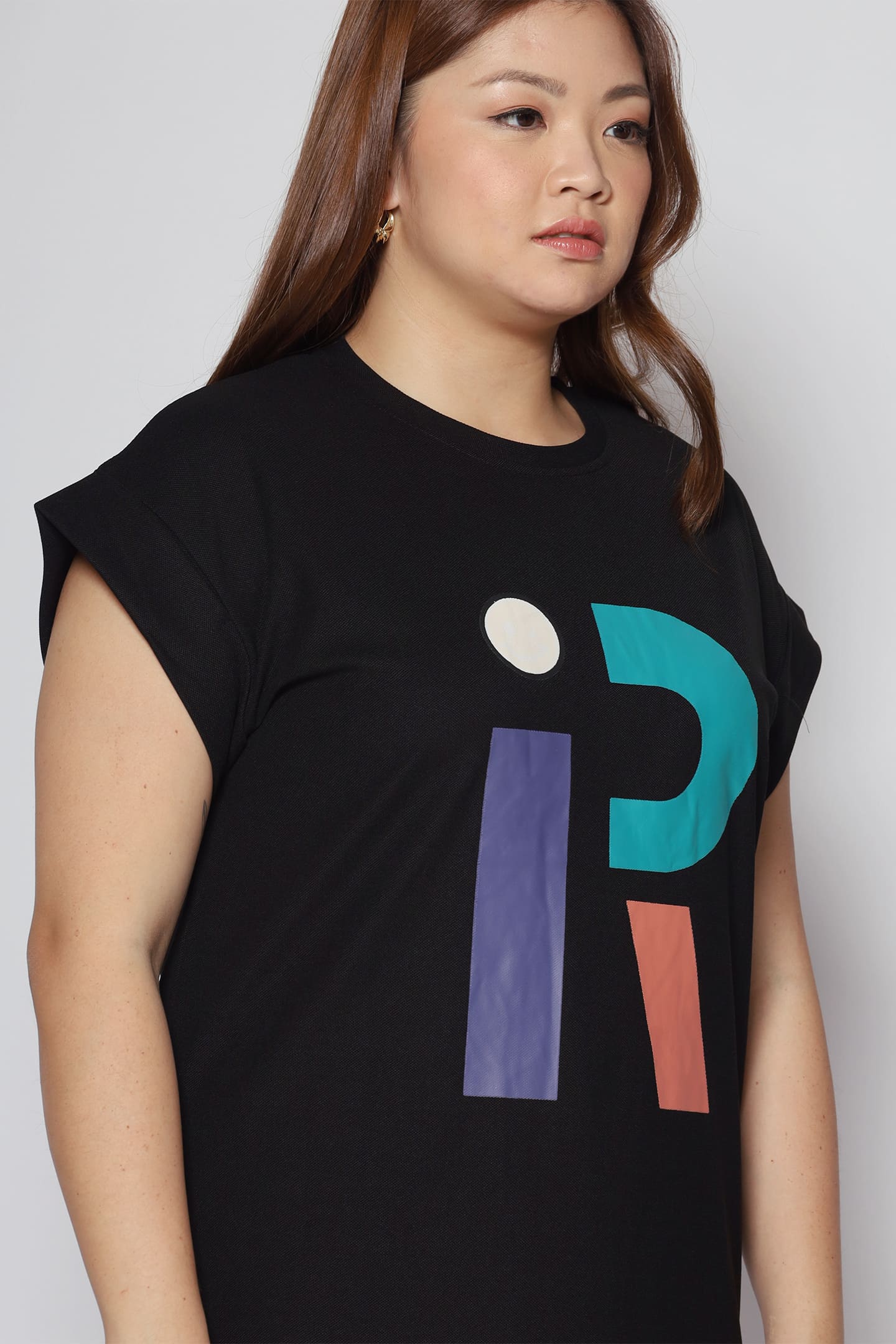 Alphabet Tee Dress in Black