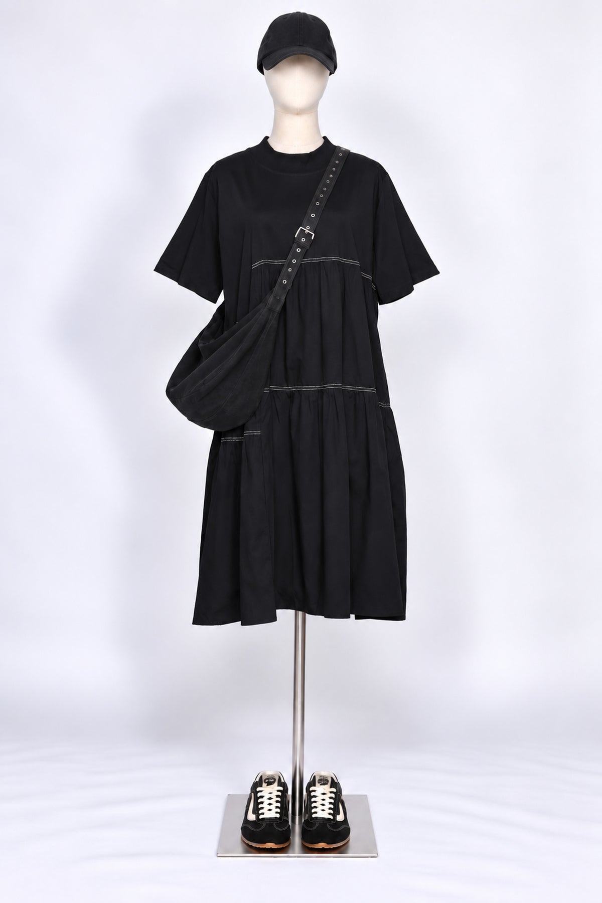 PO - Arden Tiered Dress in Black