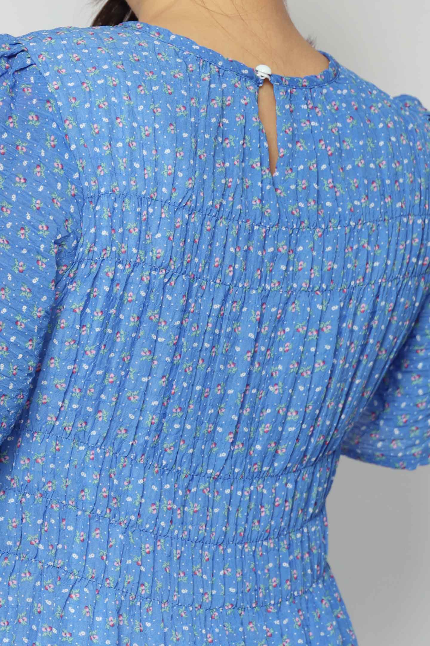 Astha Dress in Blue Ditsy